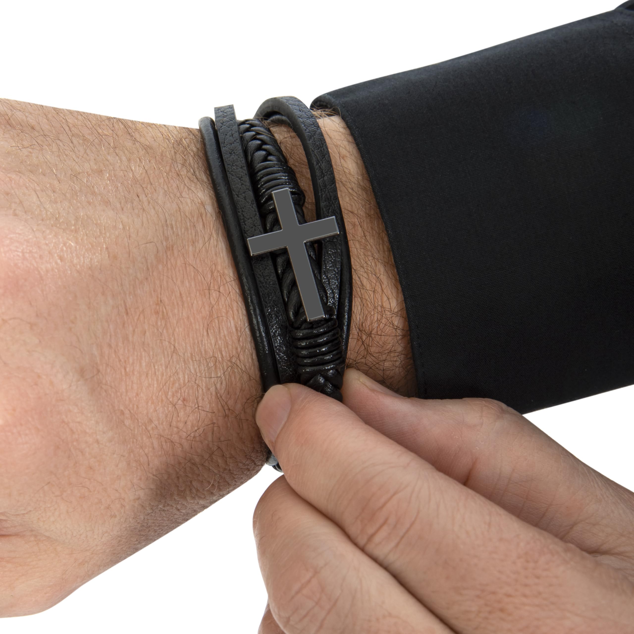 Braccialetto con croce con scritta in lingua inglese "To My Grandson", regalo per nipote, regalo per nonni, laurea, Natale, compleanno, ricordo significativo per adolescenti