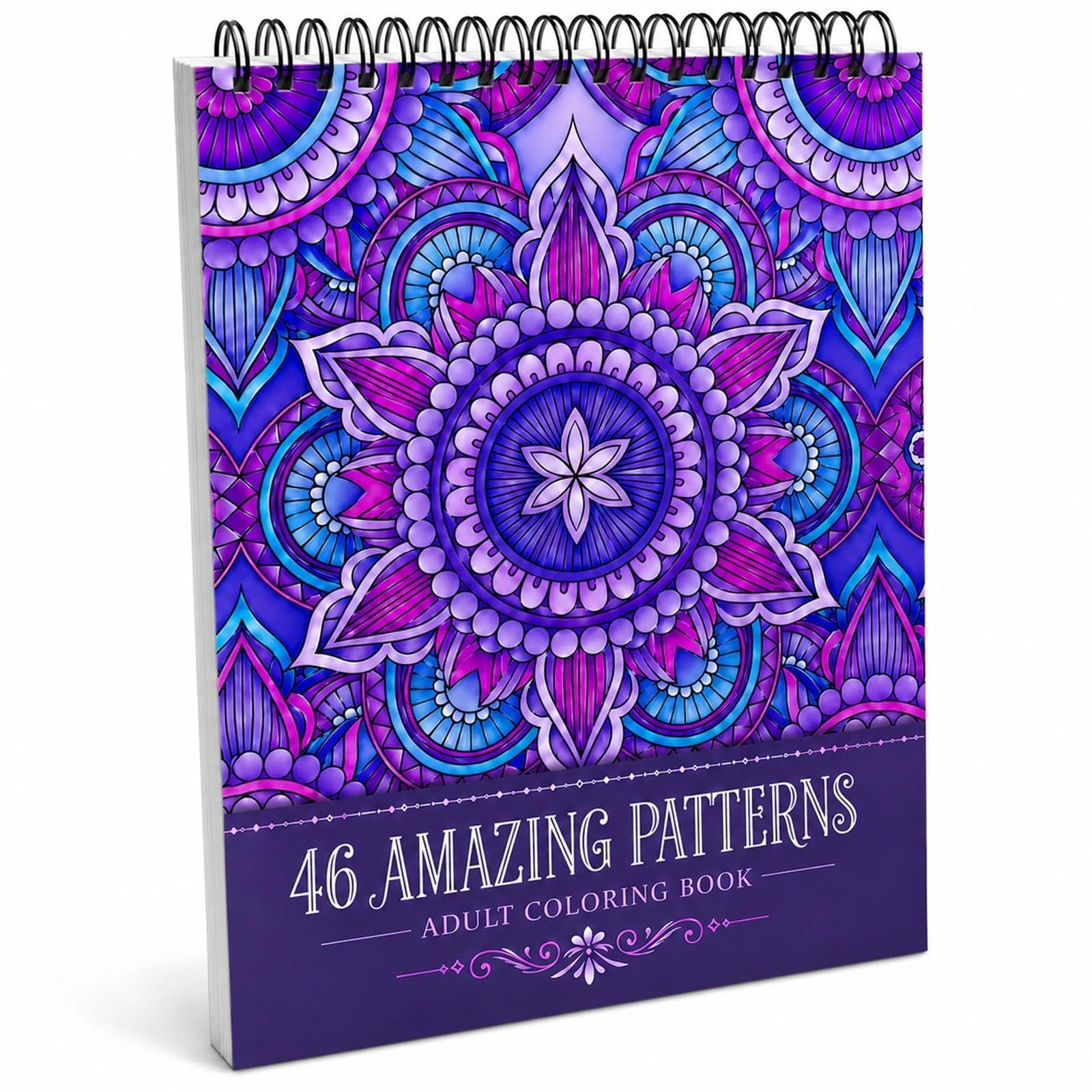 Colouring Book Mandala 46 Page Colouring Book for Adults and Teens Relaxation and Stress Relief Spiral Bound Book for Women Mindfulness Mandala Patterns Classic Collection