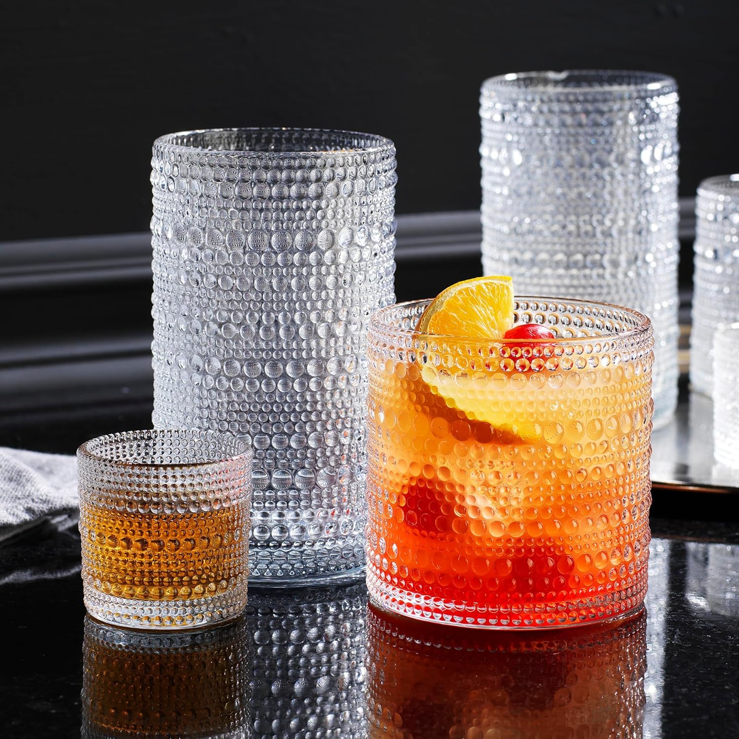 Glavers - Dispensador de bebidas de vidrio transparente de 2 galones, tapa hermética, grifo de acero inoxidable de presión lateral, cócteles, jugos, agua, limonada, té helado, fiestas, celebraciones,