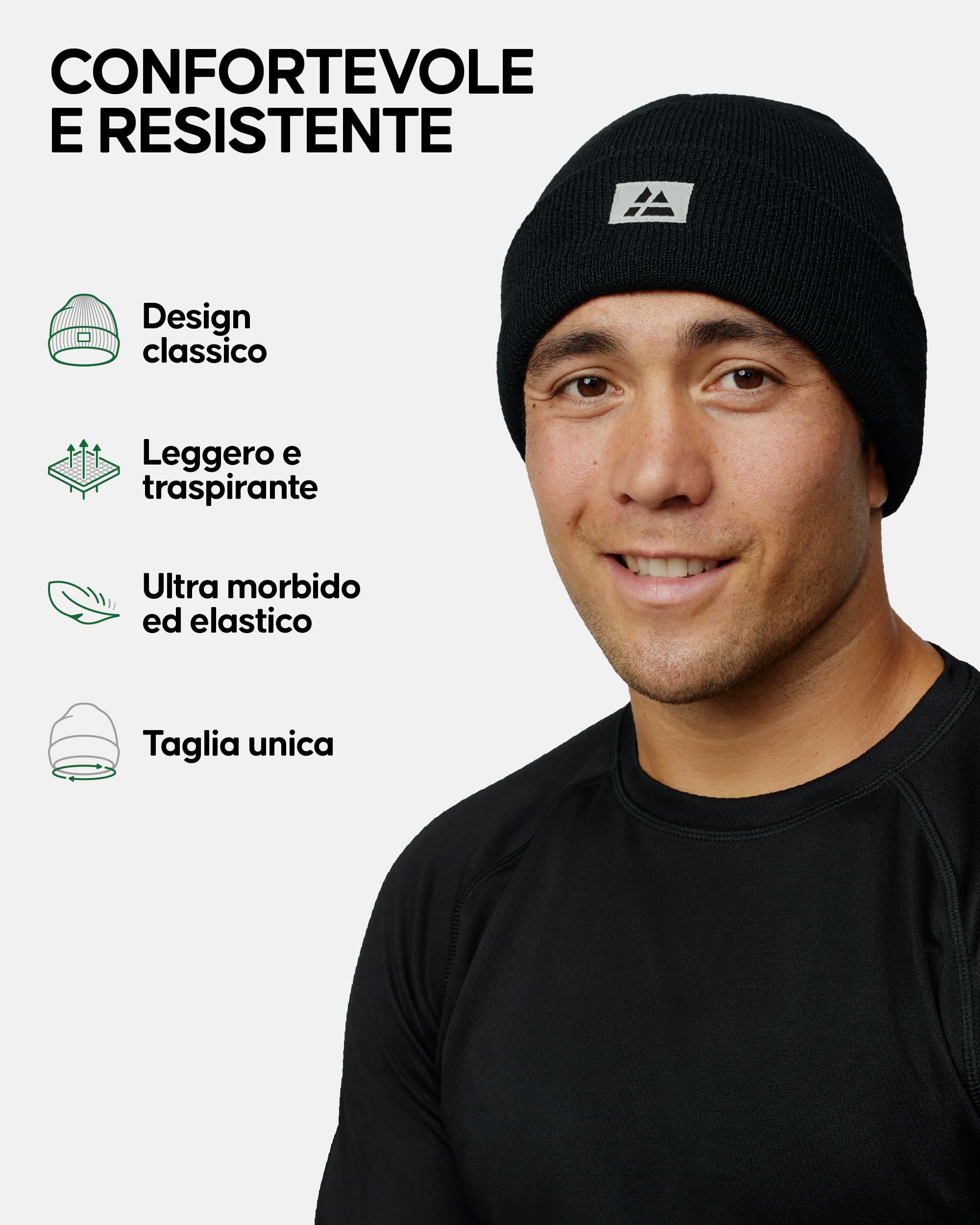 DANISH ENDURANCE Cappello Beanie Uomo e Donna, Berretto 100% Riciclato, Leggero e Traspirante