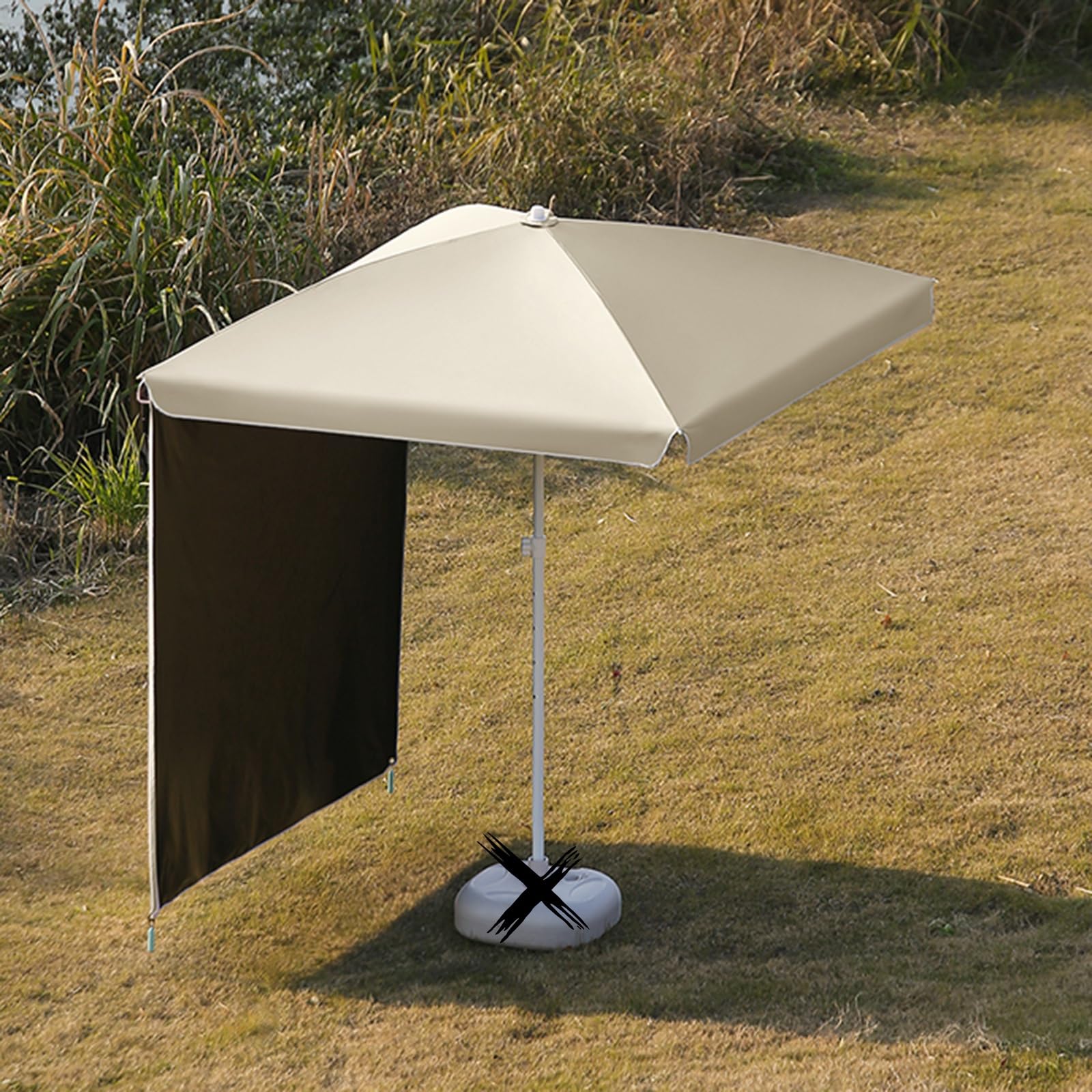 Prostokątny parasol zewnętrzny z zasłoną przeciwsłoneczną, 160 x 160 cm i 200 x 200 cm, parasol kempingowy do ogrodu, na patio, plażę, stół targowy, trawnik, ochrona basenu