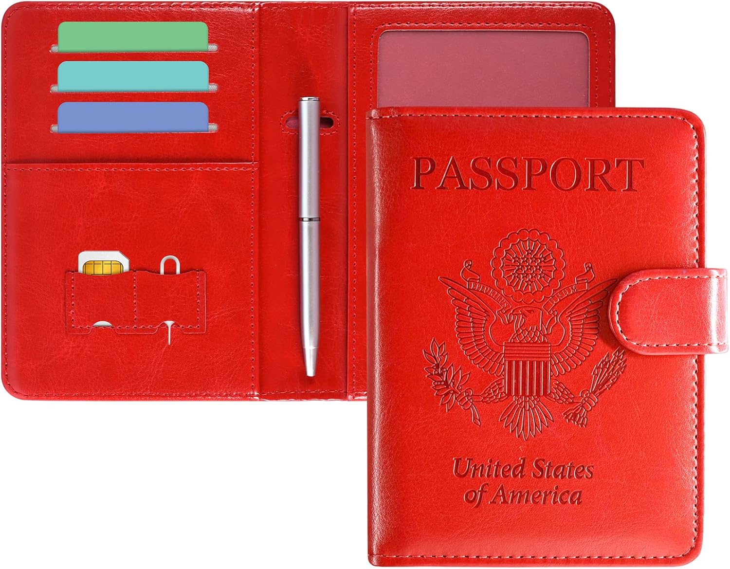 DMLuna Passport Holder Premium PU Leather Travel Passport Wallet RFID Blocking