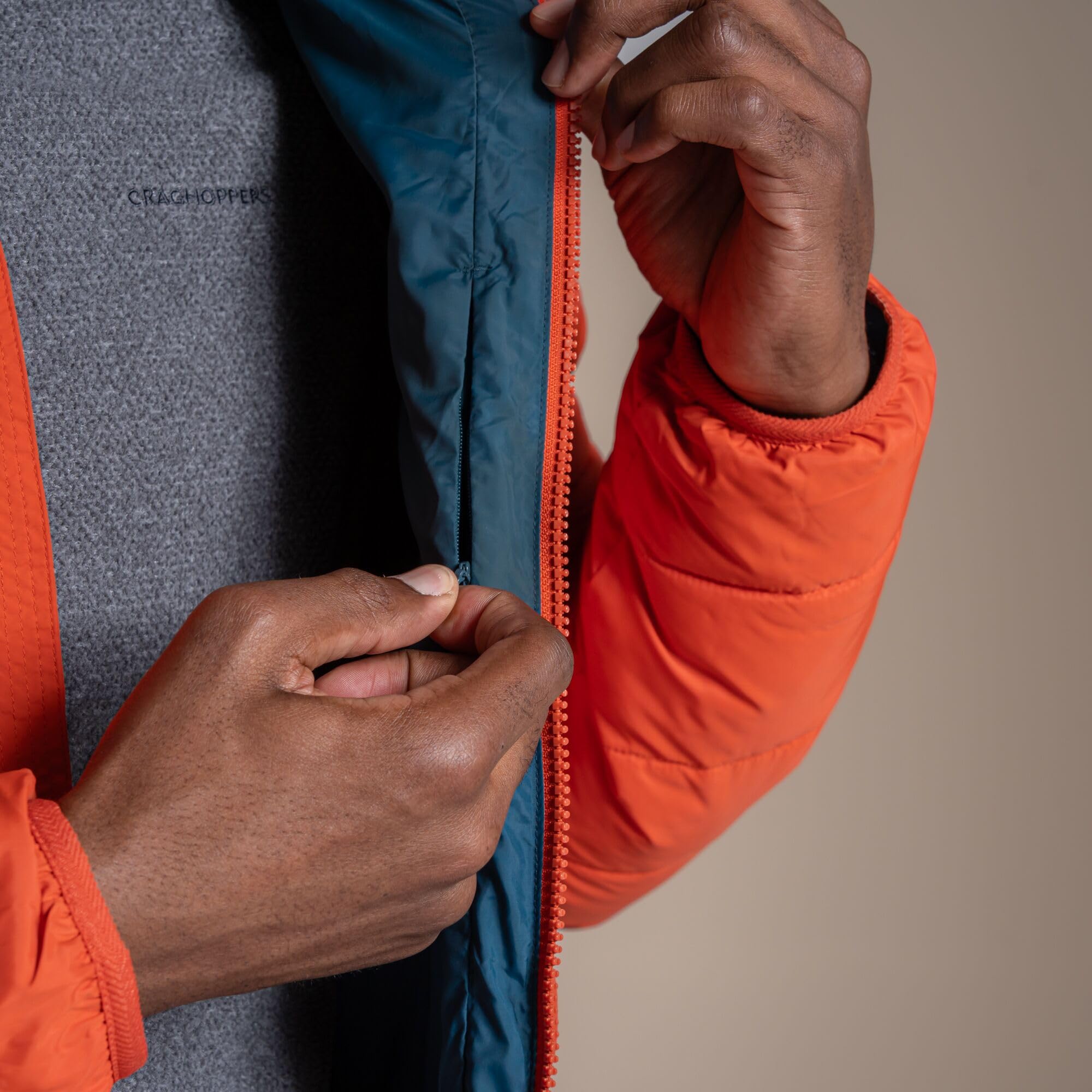 Craghoppers Complite IX - Chaqueta con capucha para hombre, plegable, abrigo térmico compresible