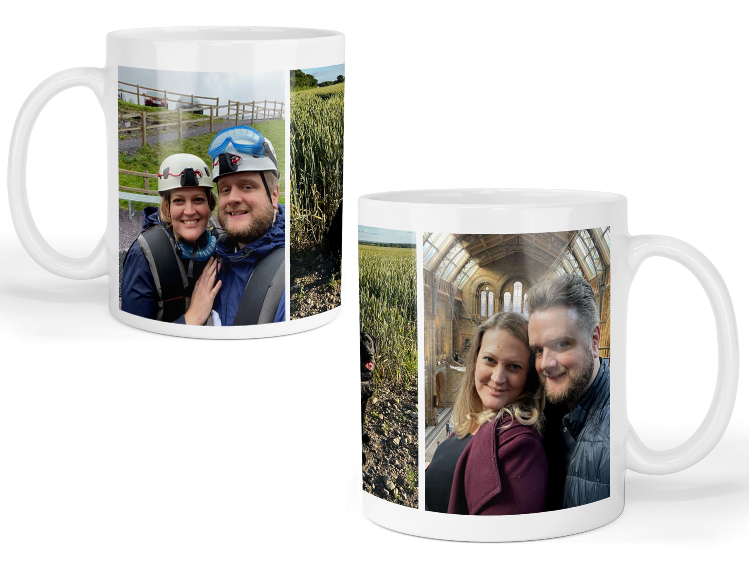 GOATINTHECOAT Personalised Mug Text Photo Printed Collage Design Logo Customised Gift Cup 11oz Various Options Mothers Fathers Day Coffee Cup Kitchenware. Personalised Photo Mug (3 Images)