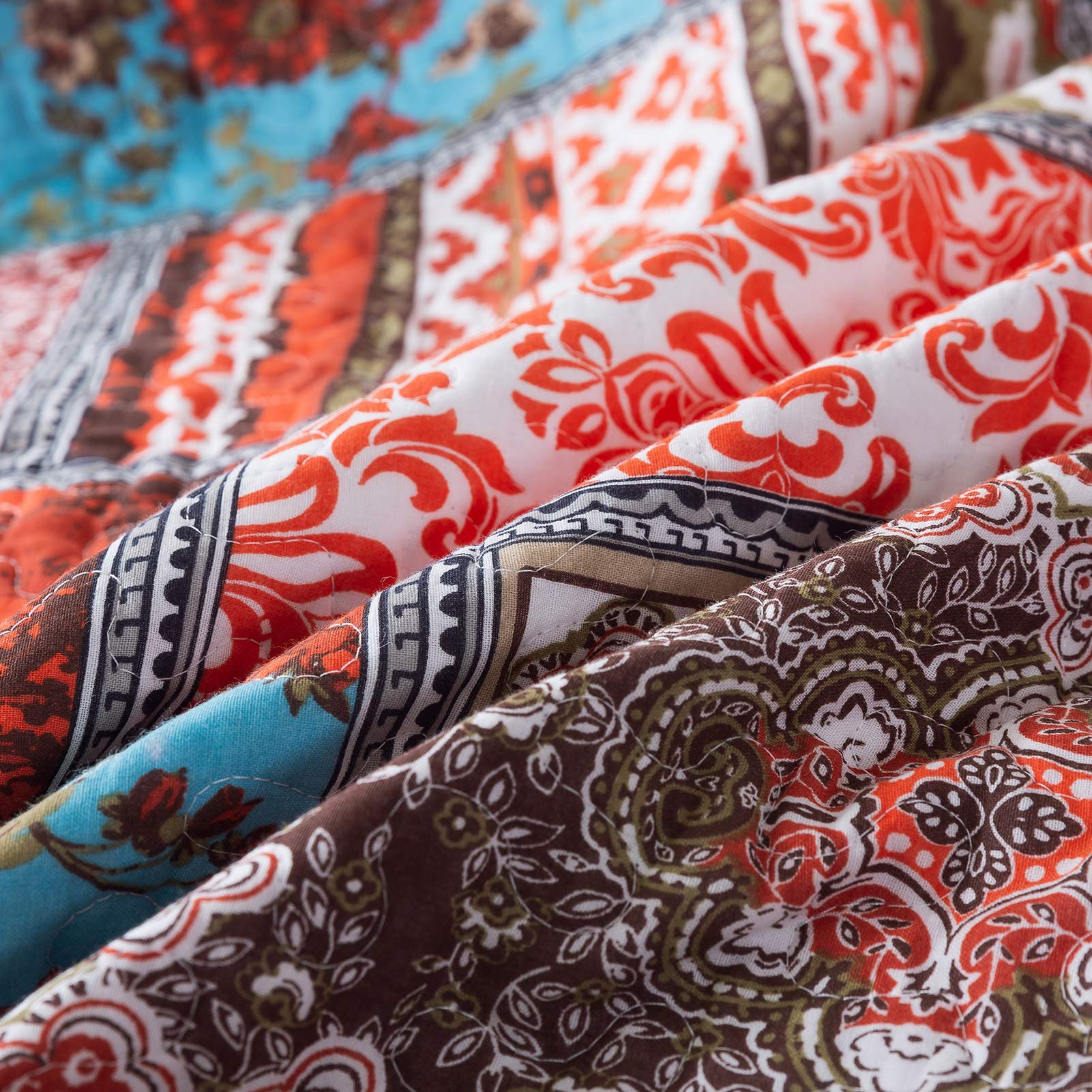 NEWLAKE Cotton Bedspread Quilt Sets-Reversible Jamaica