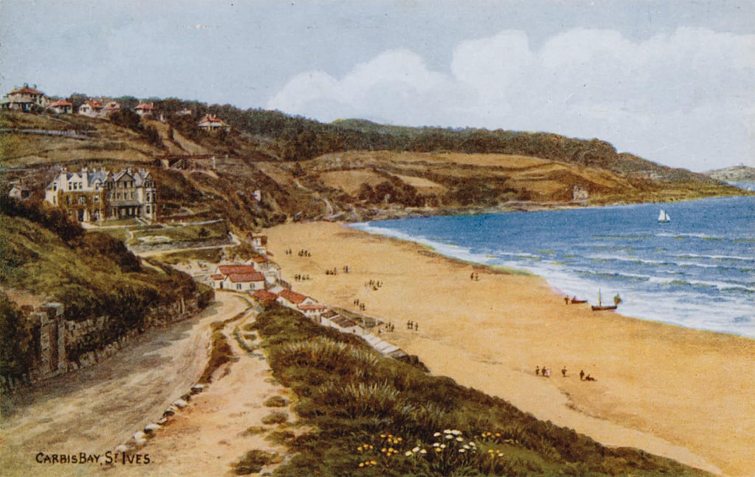 SERENDIPITP Aesthetic Poster Photo Wall Print Retro Picture Carbis Bay St Ives by Alfred Robert Quinton Modern Wall Artwork for Home Decor 60x90cm