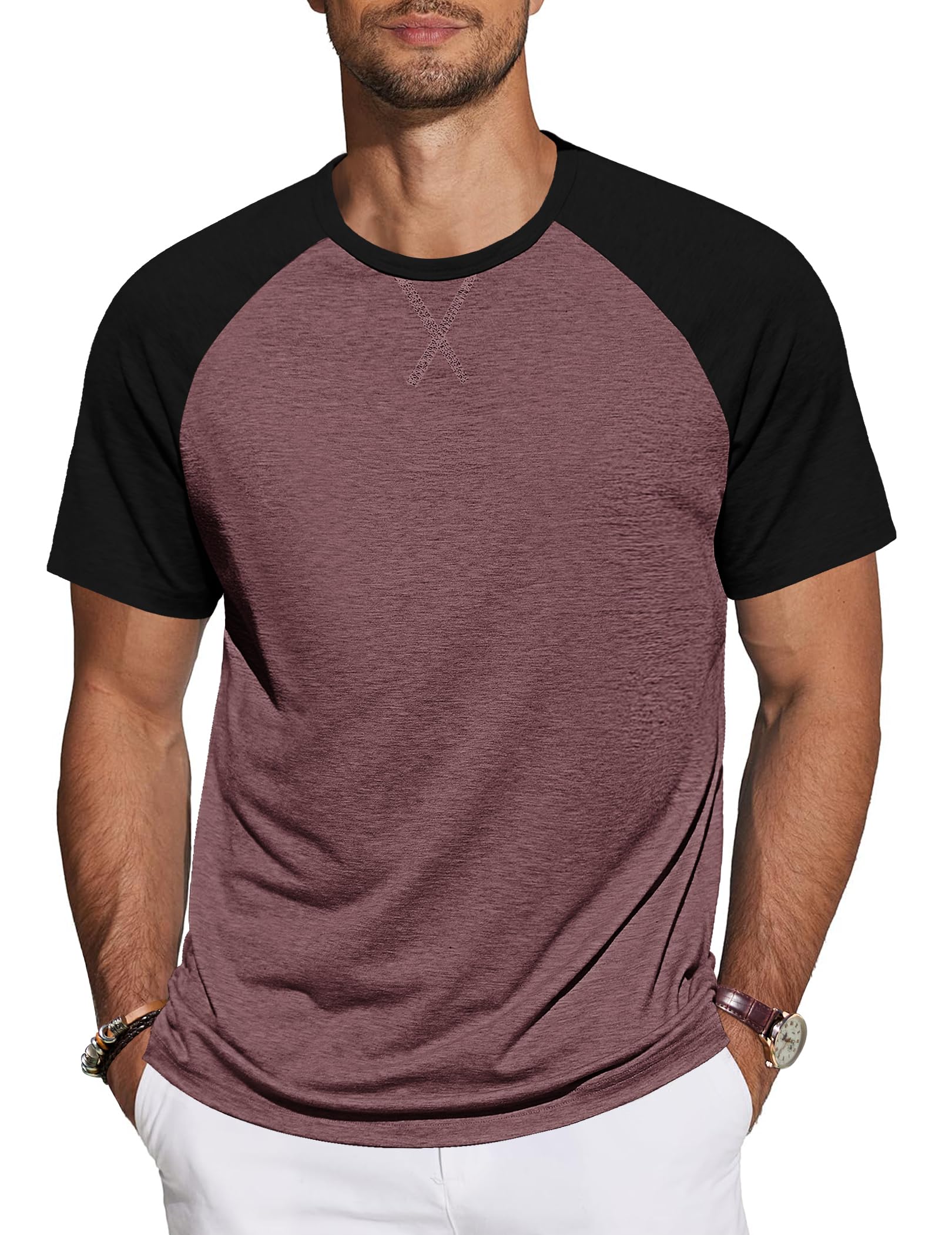 TARAINYA T-Shirt Herren Baumwolle Kurzarm Rundhals Einfarbig Shirts Männer Sommer M-4XL