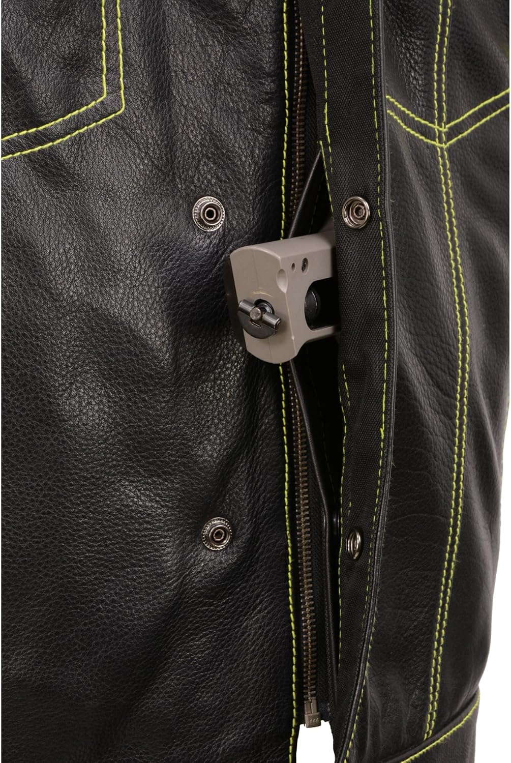 Milwaukee Leather Men's Black Club Style Leather Vest Accented w/Checkered Shoulders, Armhole Trim