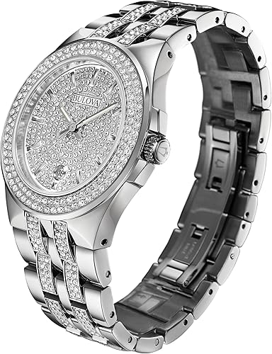 Miniatura 2 de Bulova Reloj de cuarzo de 3 manecillas con cristales de acero inoxidable para hombre 96B235 Plateado Pulsera de acero inoxidable en tono plateado de