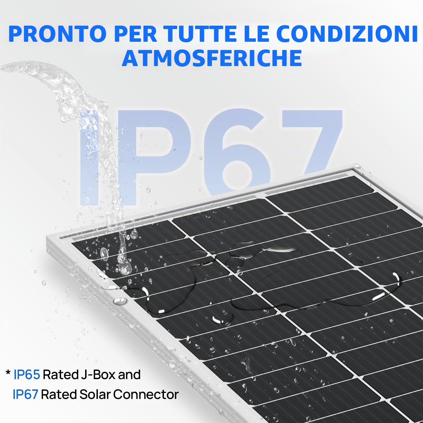 ECO-WORTHY Pannello Solare 12V 100 W, Monocristallino Fotovoltaico da 12V con Telaio in alluminio, Adatto per Barche, Camper, Casette da giardino, Casa