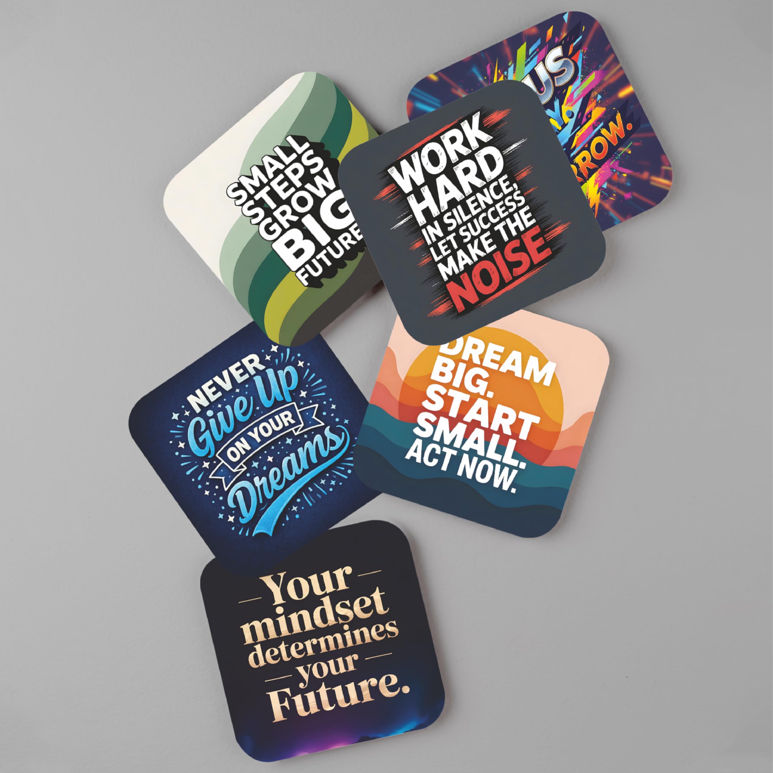 Smaran Tea Coaster Set of 6 – 4 Inch Square Wooden Drink Coasters with Motivational Quotes | Beverage Coaster for Coffee Cups, Table Protection, Home Decor & Gift — Amazon image 4