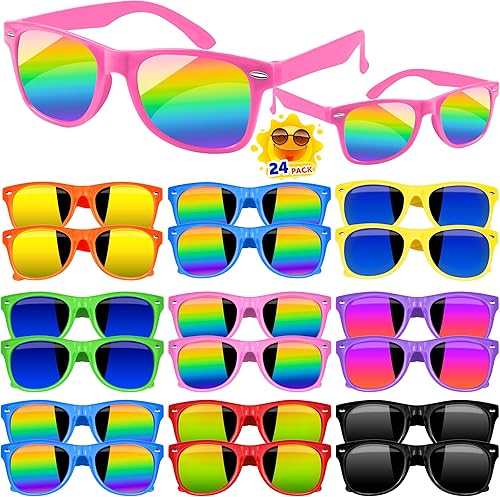 16 lentes de sol para niños a granel, gafas de sol de neón con protección UV400 para niños de 3 a 5 4 a 8 años para verano, piscina, playa, fiesta,
