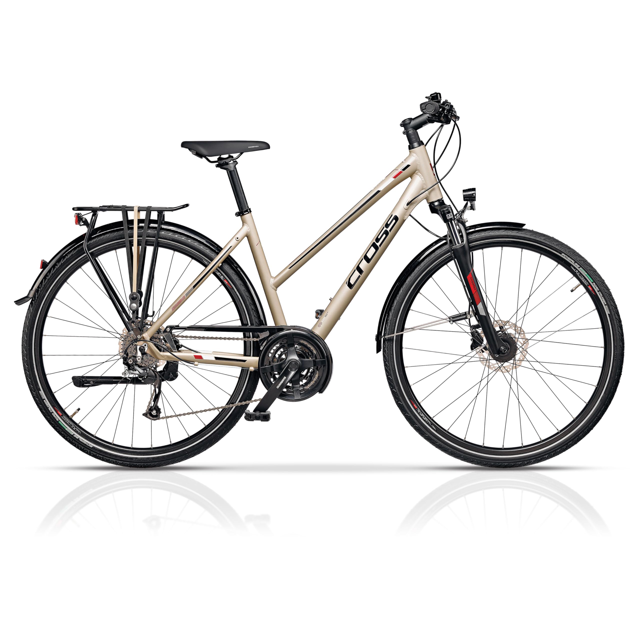Airtracks 28 Zoll Damen Trekking Fahrrad TRAVEL Lady Trekkingrad 24 x Gang Shimano Altus RD-M2000 SGS Beige Matt - Rahmenhöhen 44cm 48cm 52cm - Modelljahr 2026