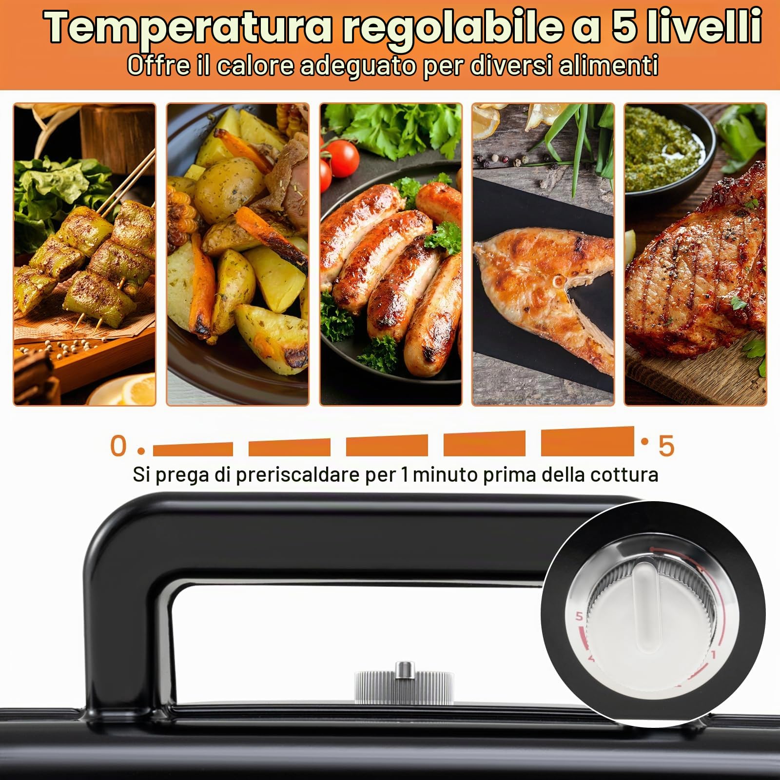 SOARS Tostapane 1200W, Piastra per Panini Sandwich Waffle 3 in 1, 5 Temperature Regolabili, Doppia Faccia, Piastra Grill Rimovibile e Lavabile, Protezione contro Surriscaldamento, Nero