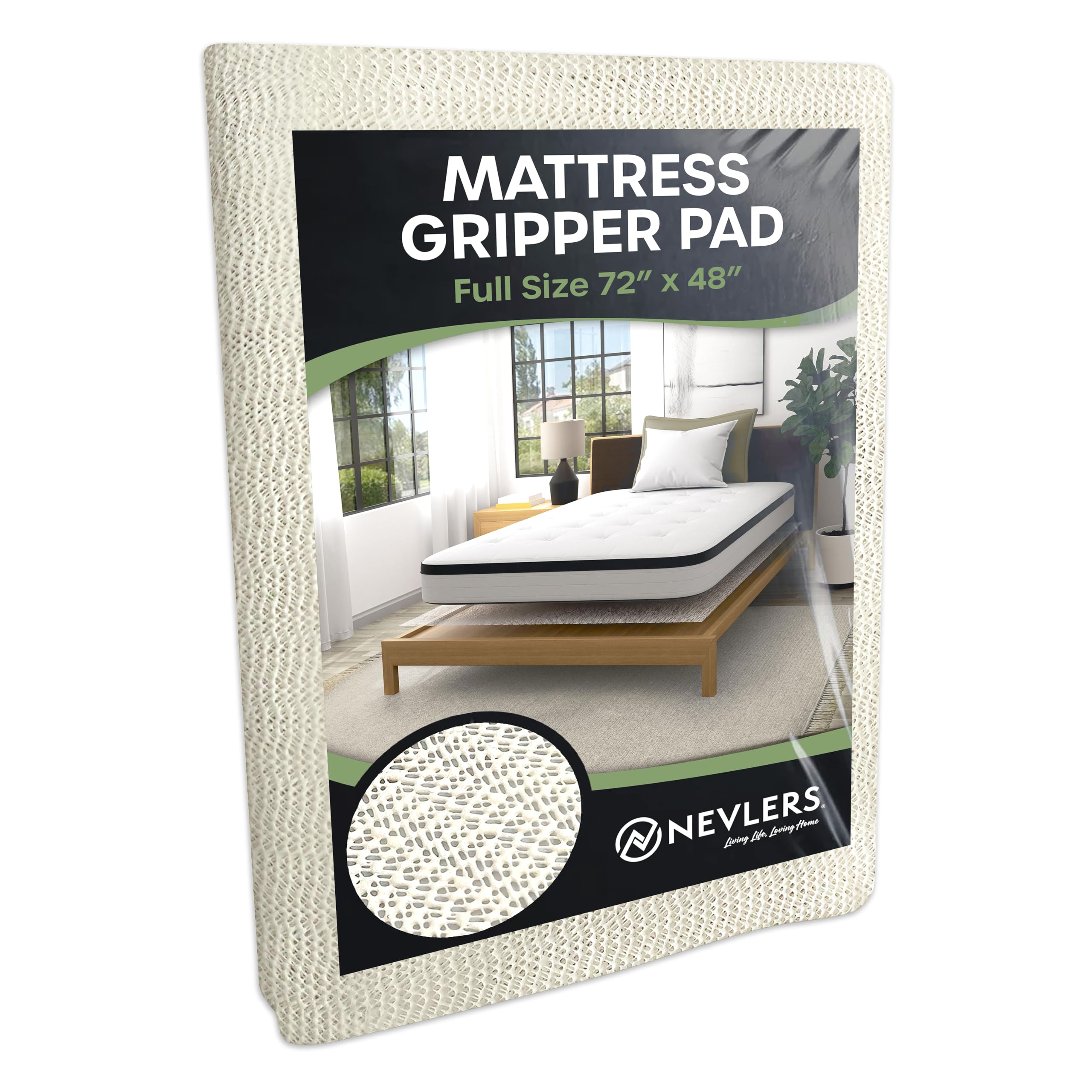Nevlers Full Size 72"x48" Mattress Slide Stopper | 6 Ft x 4 Ft Anti Slip Mattress Gripper Full Bed | Open Weave PVC Non Slip Mattress Pad | Non Slip Pad Mattress Stoppers to Prevent Sliding & Slipping-image-25