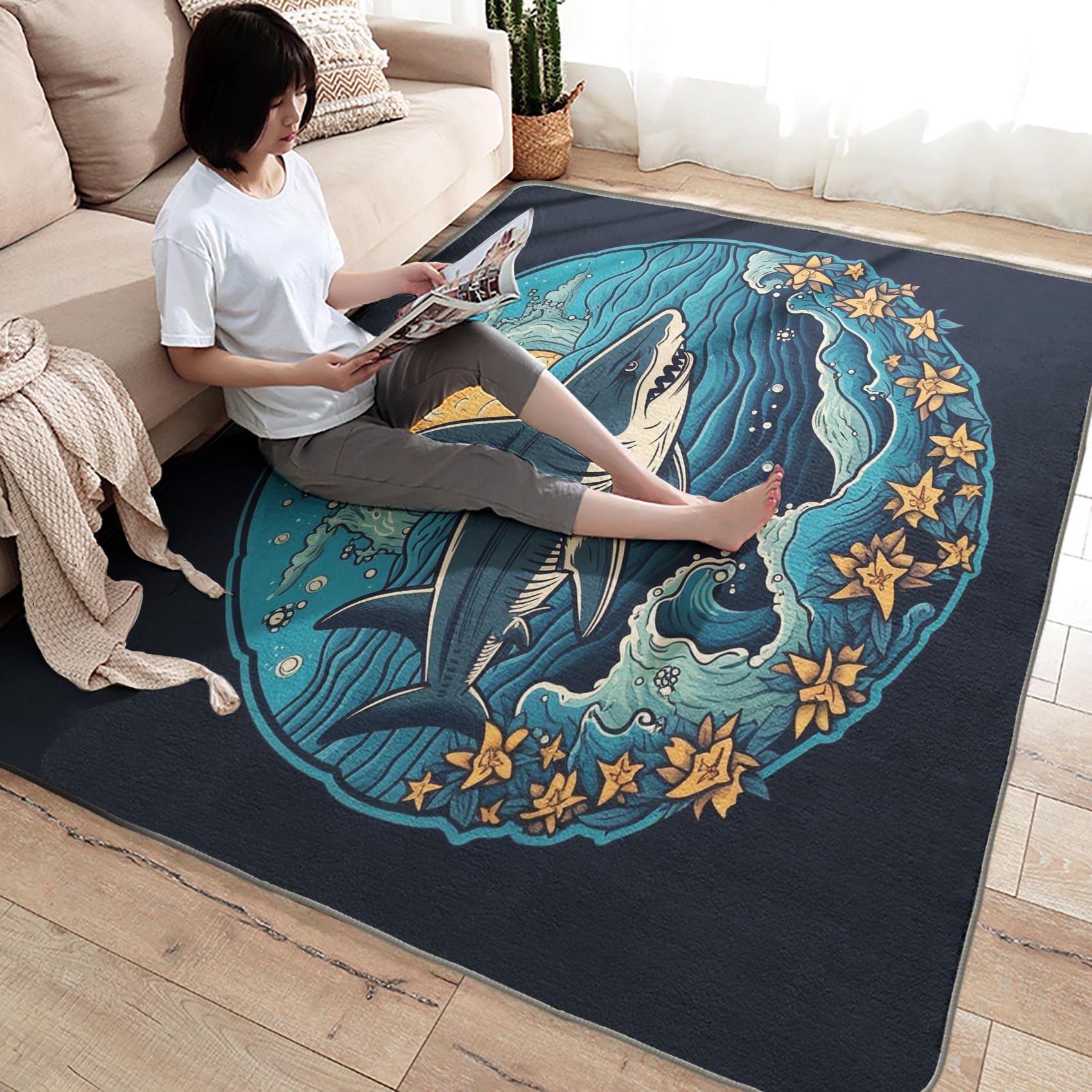 Amazon.com: Shark Rug & Home Decor - 5x7 Rug, Ocean Rugs for