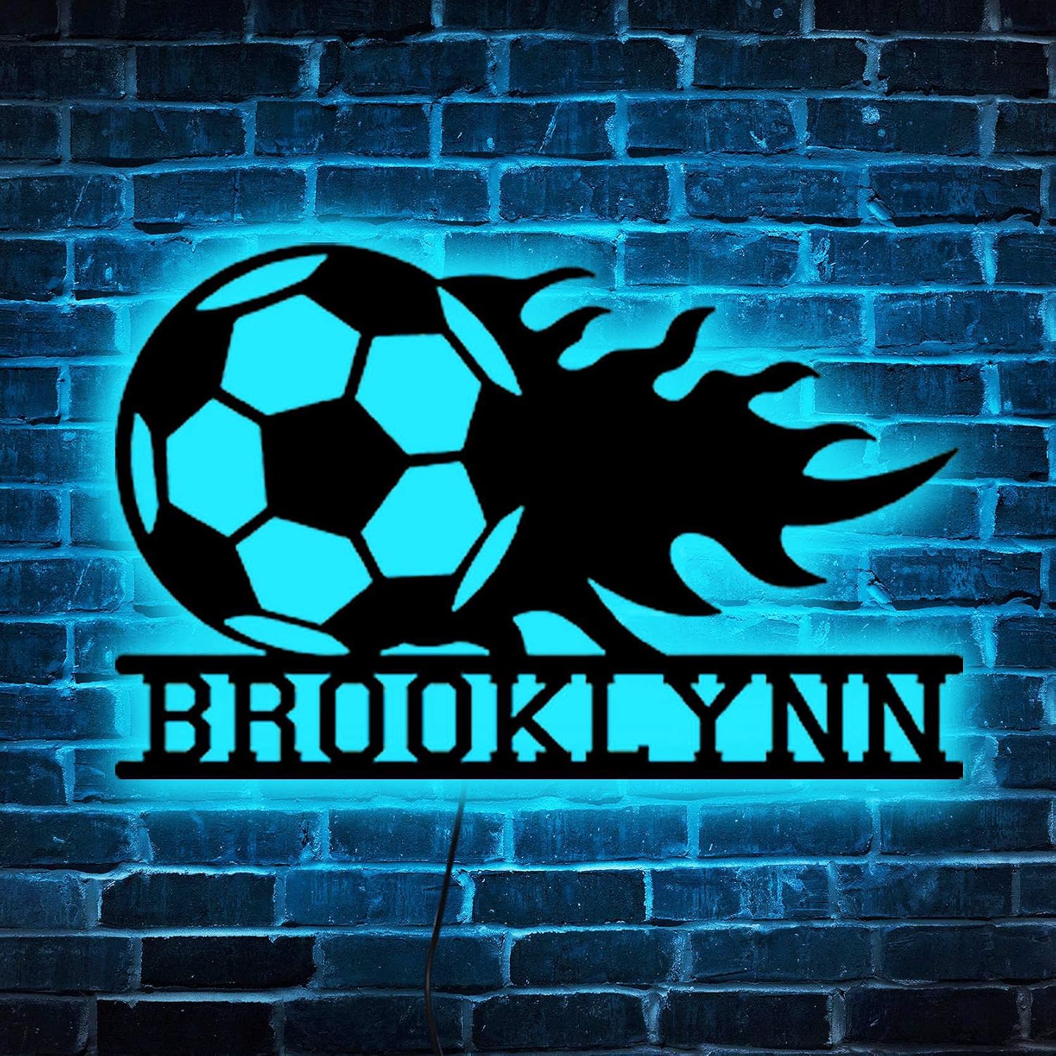 Custom Soccer Ball Neon Sign/Flaming Soccer Neon Sign Lighted Up Wall Sign Decor/Soccer Neon Light Design/Christmas Gift for Soccer Lover/Custom Ball