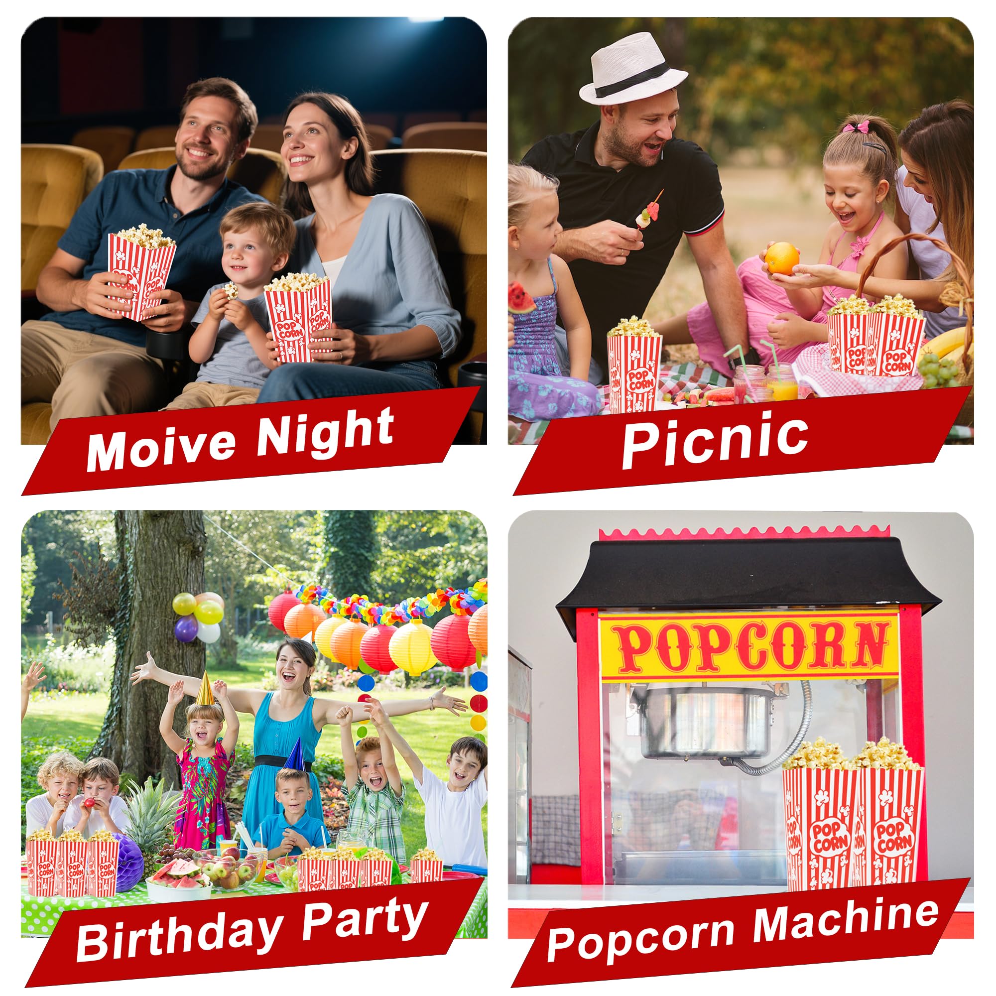 Homrelaxy Popcorn-Boxen, große Kapazität, Popcorn-Behälter für Pop-Mais-Maschine, Filmabend, Kino, Karneval, Party, Konzessionen, 240 Stück