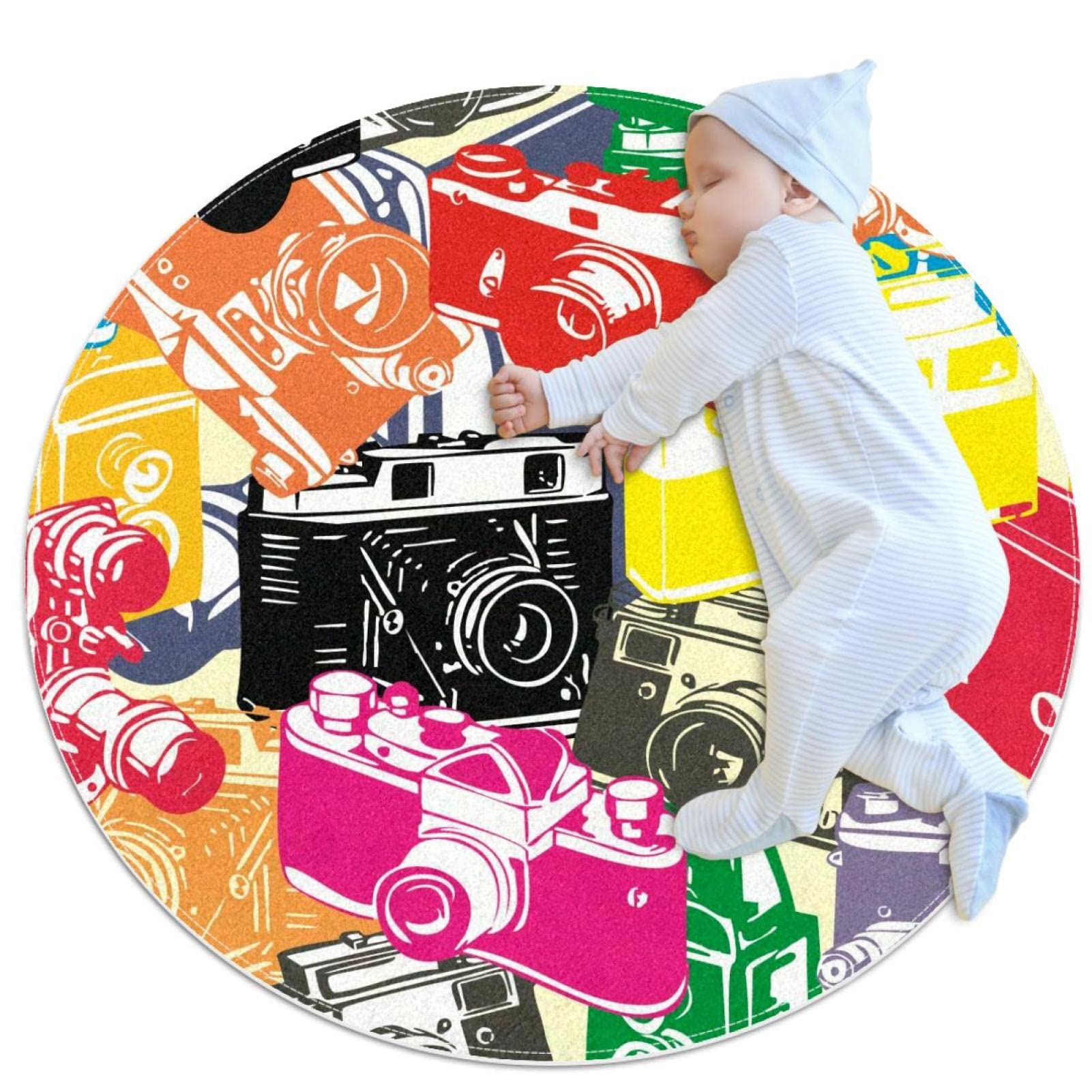 Tapis motif appareil photo pour chambre d'enfant et buanderie