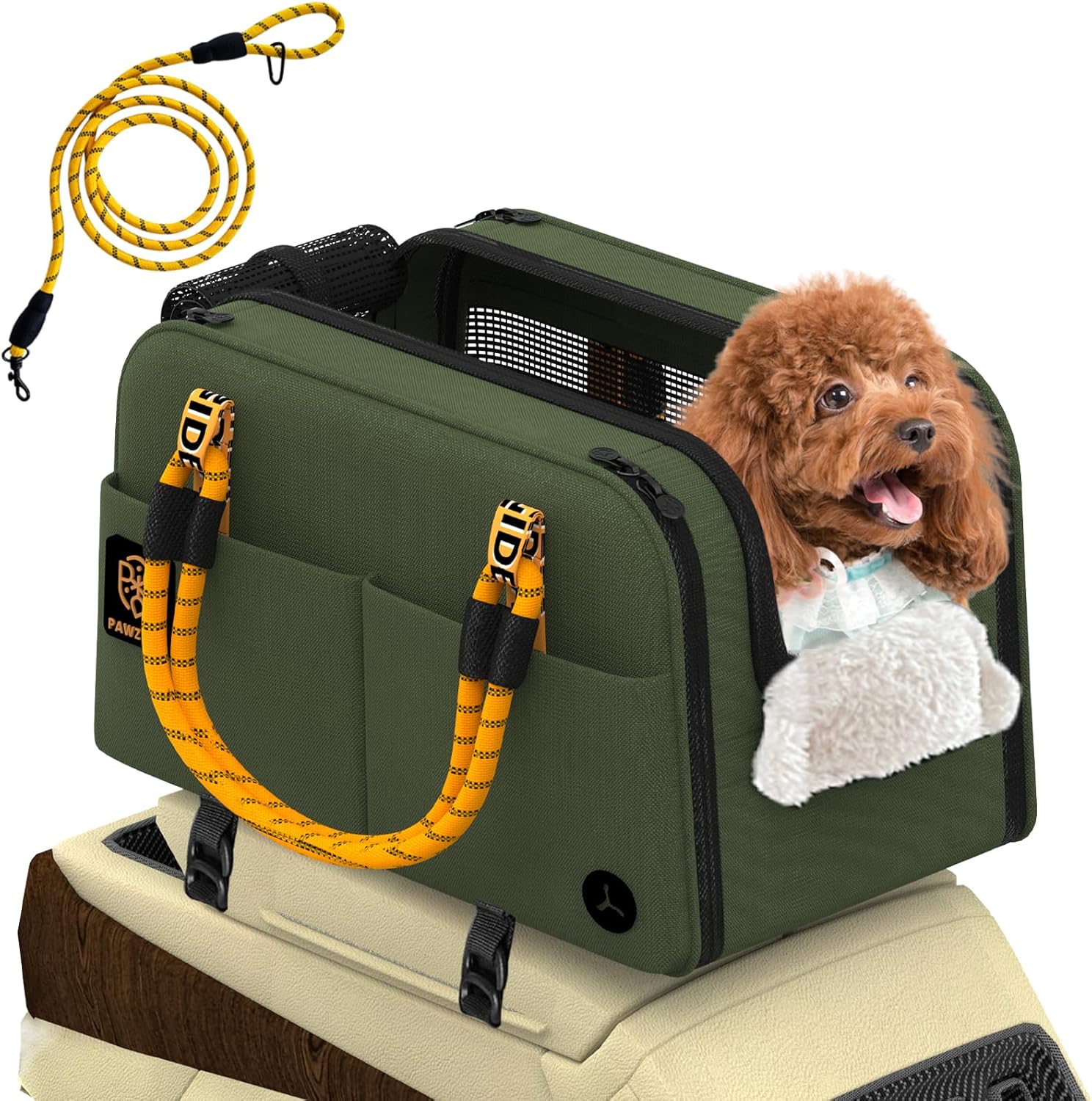 PAWZIDEA Small Dog Car Seat: Secure, Portable Booster for Pets