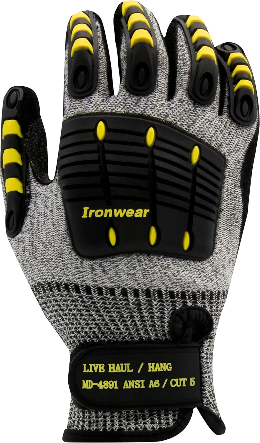 Ironwear 4891 Cut Resistant Glove Level A6 with TPR Padding and Reinforced Thumb Crotch