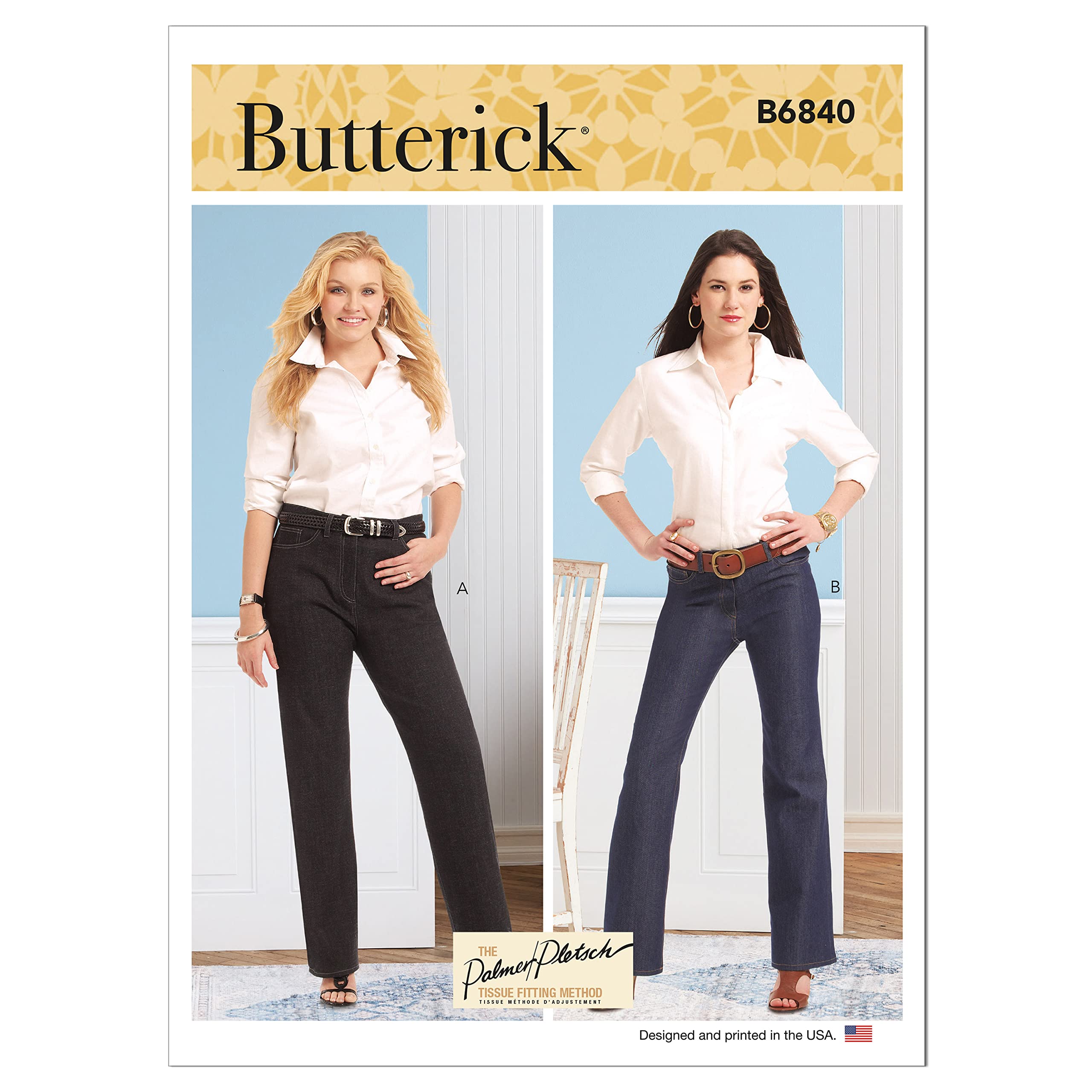 Butterick Women's Sewing Pattern 6840, Trousers For B5 (8-10-12-14-16) - Intermediate - B5 (8-10-12-14-16)