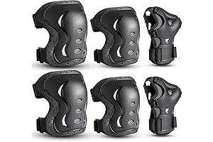 Kids/Youth Knee Pads Elbow Pads with Wrist Guards Protective Gear Set 6 Pack