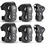 Kids/Youth/Adult Knee Pads Elbow Pads with Wrist Guards Protective Gear Set 6 Pack for Roller Skating Skateboard Cycling Skating Bike Scooter Riding Sports