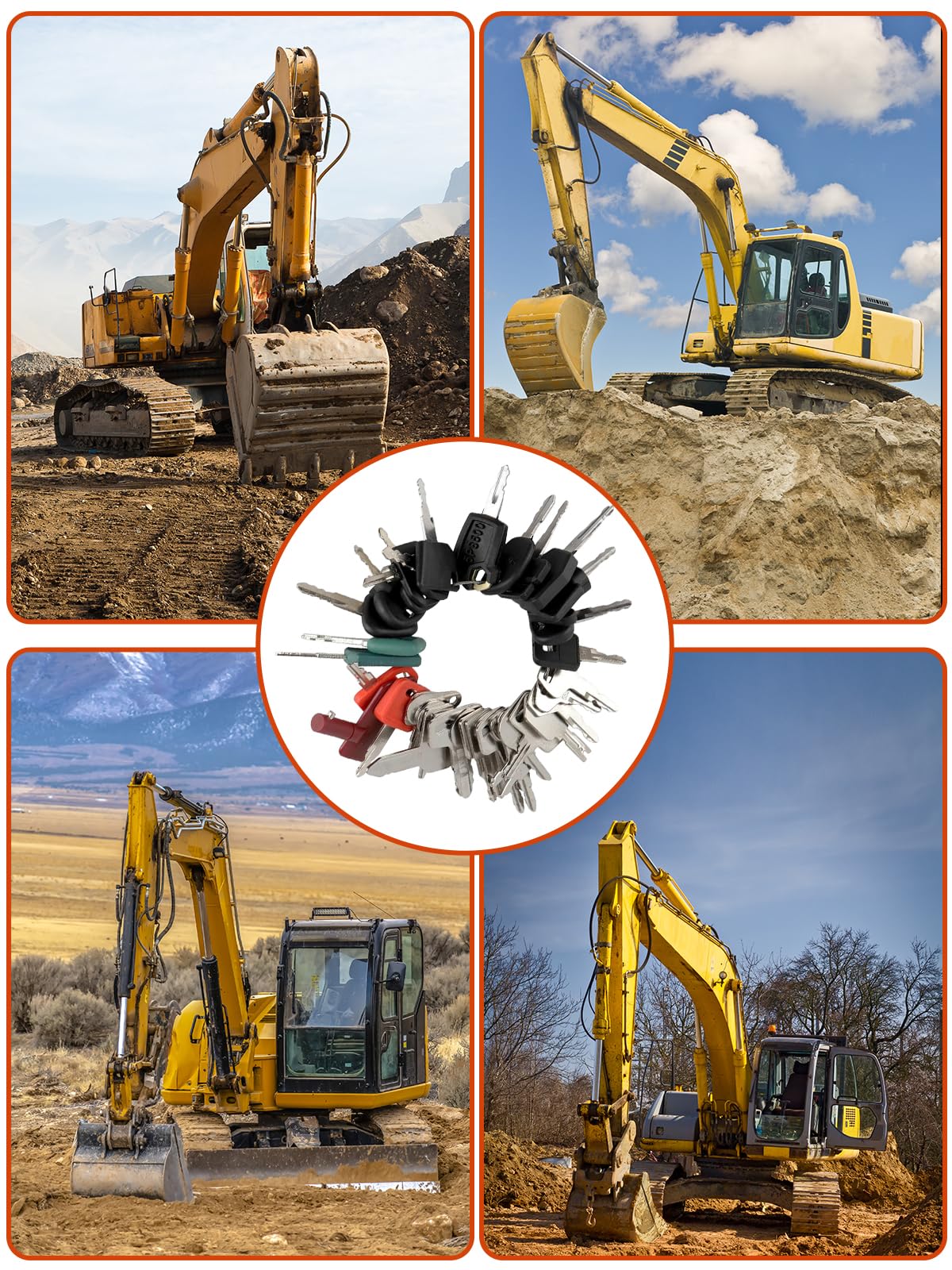 Set di 45 chiavi per macchine da costruzione, per escavatore, trattore, impilatore universale, compatibile con John, Deere, Cat, Toyota, Kubota, JCB, Hitachi, New Holland, Case, Clark, Massey