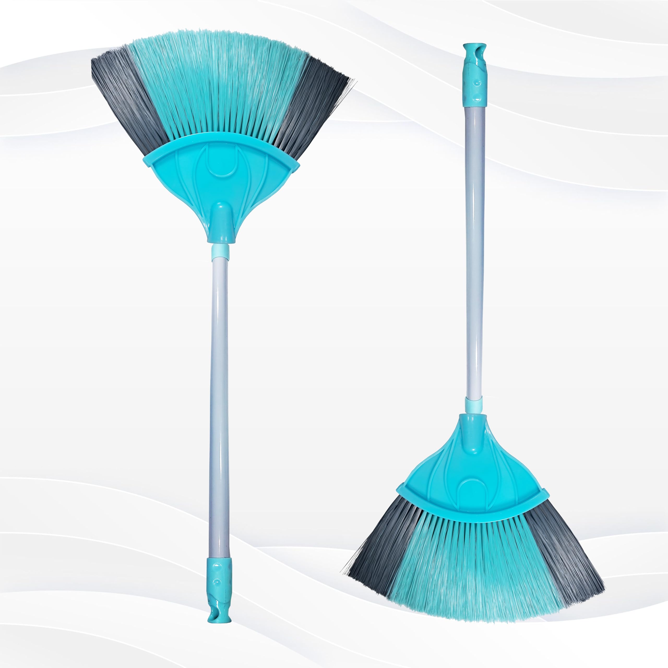 Pack of 2 pcs Plastic Floor Broom with Metal Handle Plastic bristles Broom, Plastic Floor Cleaning Broom for Floor Sweeping, Water Resistant, dust Free Broom jadoo (B0CR4HSC6V) Amazon Price History, Amazon Price Tracker