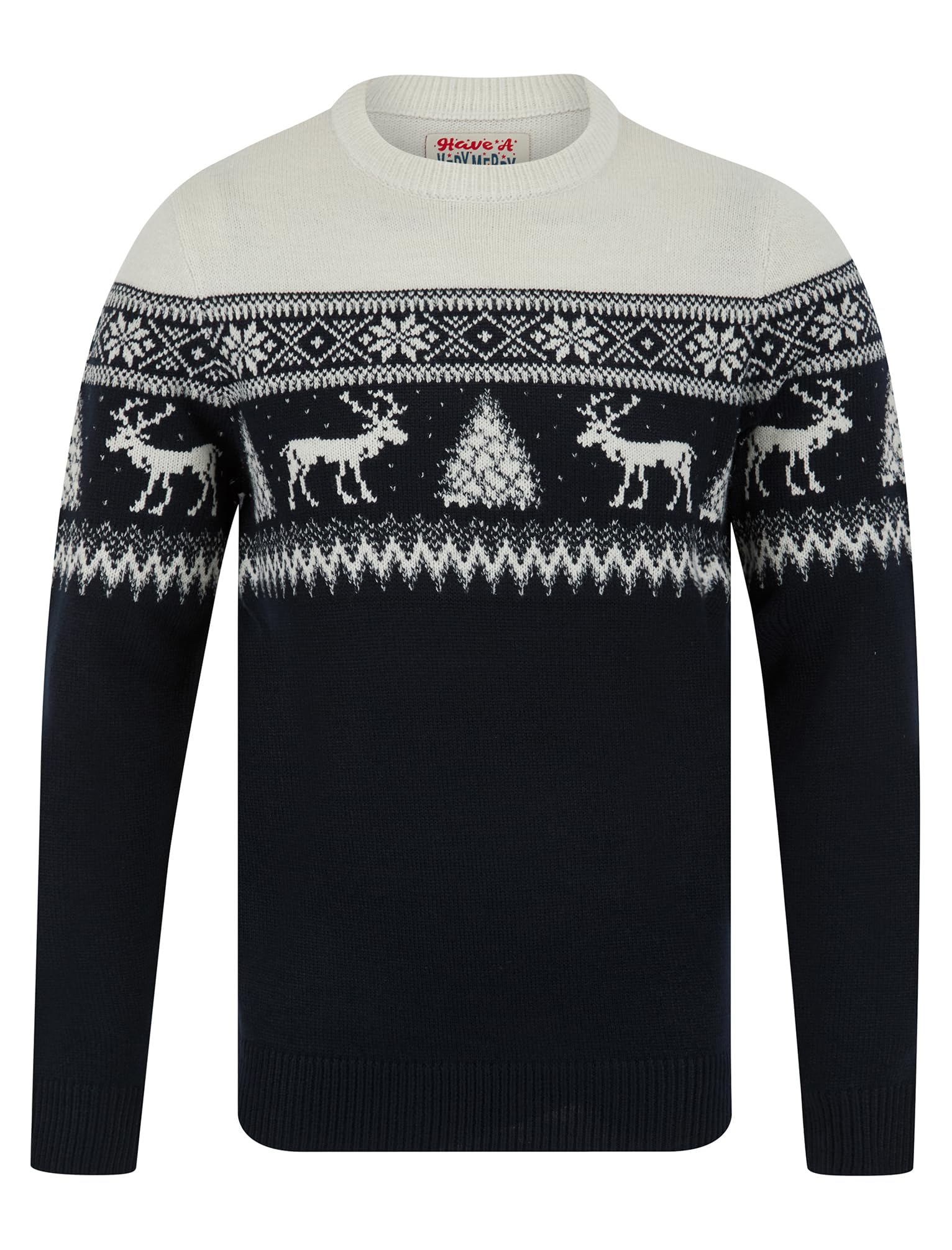 Tokyo Laundry Merry Christmas Men's Nordic Fair Isle Style Knitted Xmas Jumper
