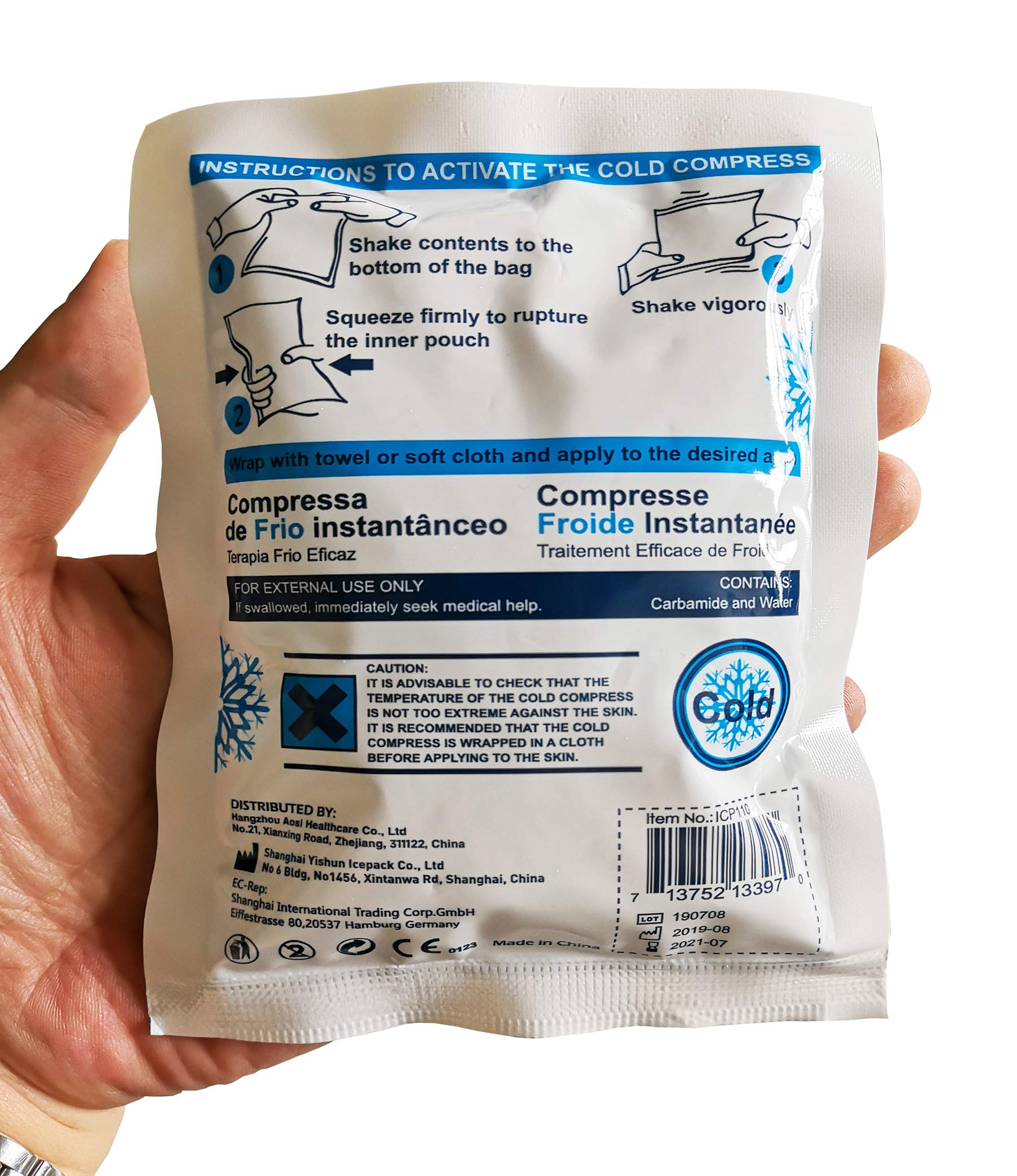 Instant Cold Pack (4”x 5.5”) Set of 25 Disposable Cold Therapy Ice Packs for Pain Relief