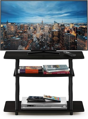 Miniatura 20 de Furinno Tools - Mesa de 3 niveles para TV., Madera, Roble francés gris/negro. Roble francés gris/negro.,Marron oscuro,Espresso / negro,Ámbar