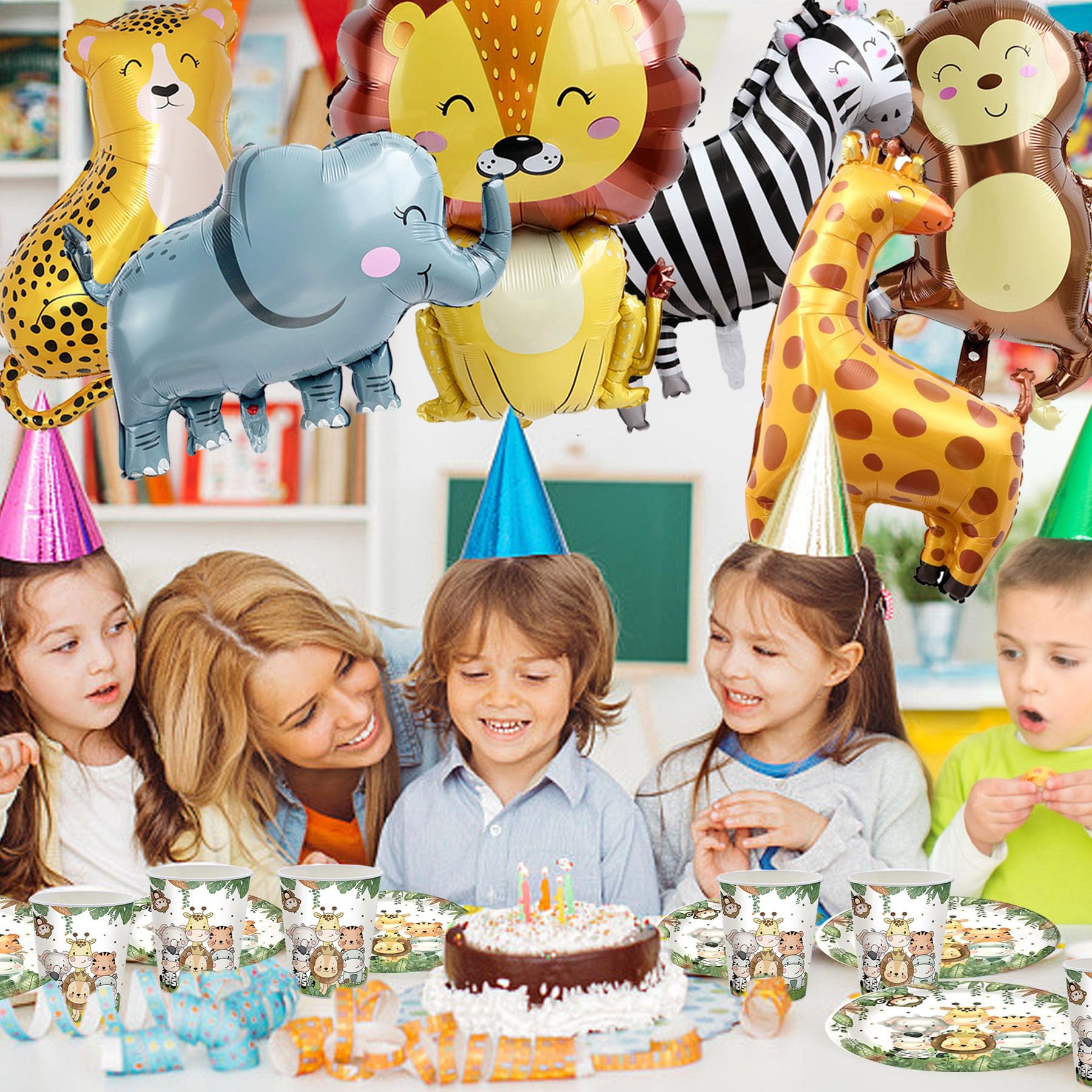 Verzameling Van Cute Vector Cartoon Wilde Dieren Met Een Aap Opknoping Van Een Tak Leeuw Roze Olifant Koala Beer Zebra En Giraffe Geschikt Voor Kinderen Illustraties Geisoleerd Op Wit 10608548