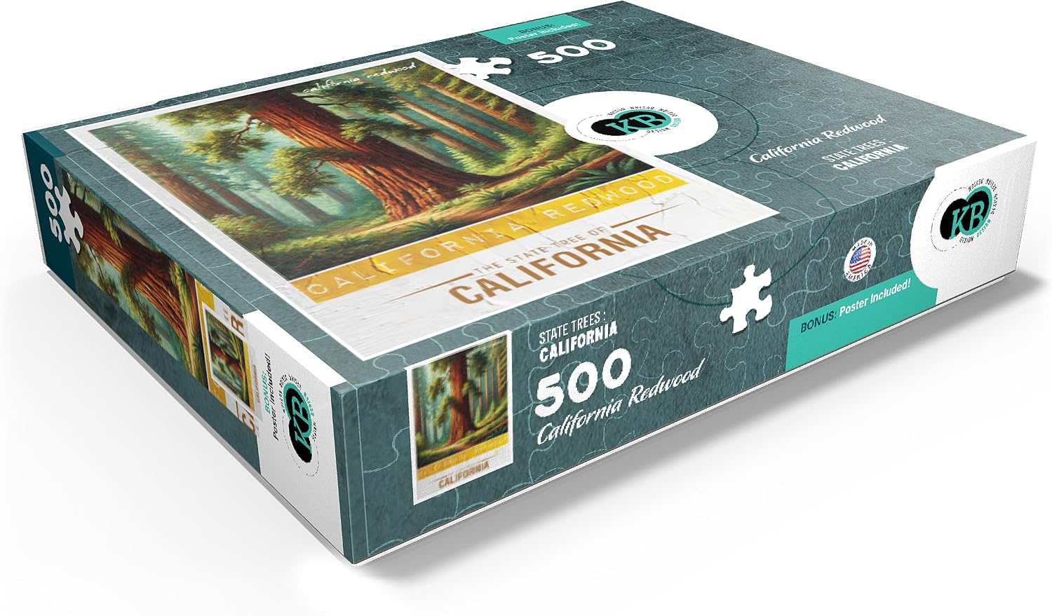 MyPuzzle State Trees Series: California, California Redwood - Premium 500 Piece Jigsaw Puzzle for Adults