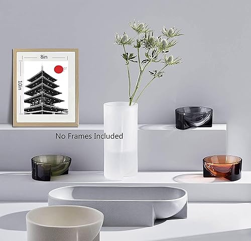Miniatura 5 de TOCDGOO Arte de pared moderno japonés, póster de lienzo de paisaje japonés, impresiones artísticas minimalistas en blanco y negro, arte de pared de