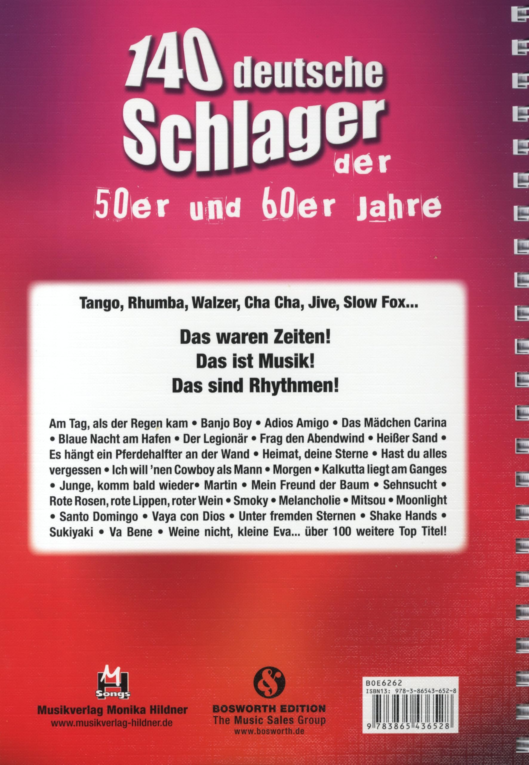 140 Deutsche Schlager der 50er und 60er Jahre | Songbook für Klavier, Gesang und Gitarre | Notenbuch mit 140 klassische deutsche Hits mit Texten, Akkorden und Melodien | Ideal für Keyboard lernen