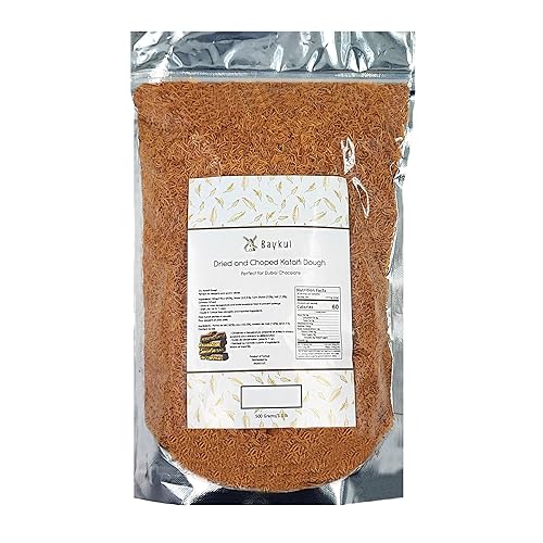 BAYKUL Kataifi Pastelería para chocolate Dubai, masa crujiente de fillo triturada Kadayif horneada, lista para usar (1.1 lb (500 gr), horneada)