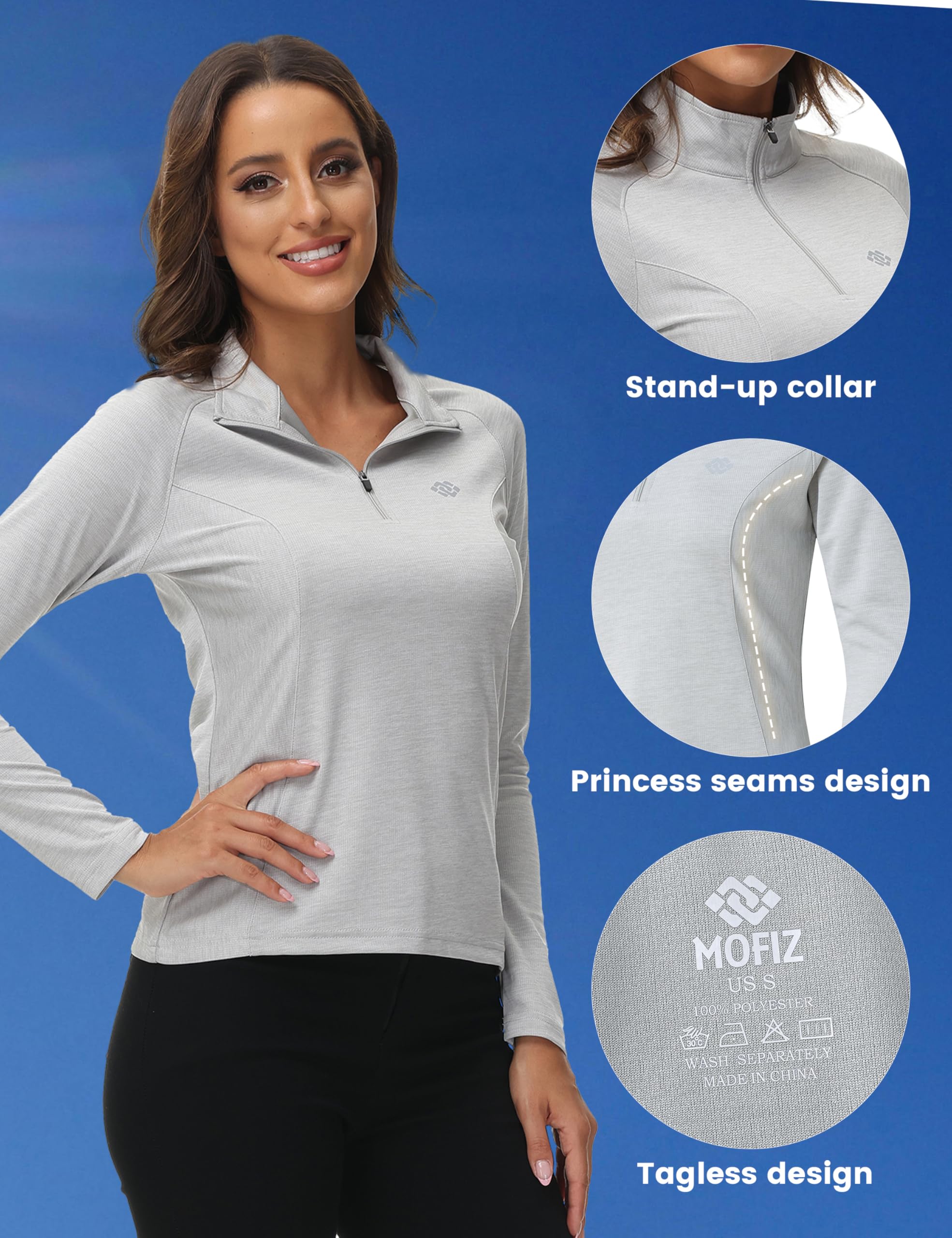 Mujer Deportiva Camiseta de Manga Larga Secado Rápido Fitness Invierno Golf Tops