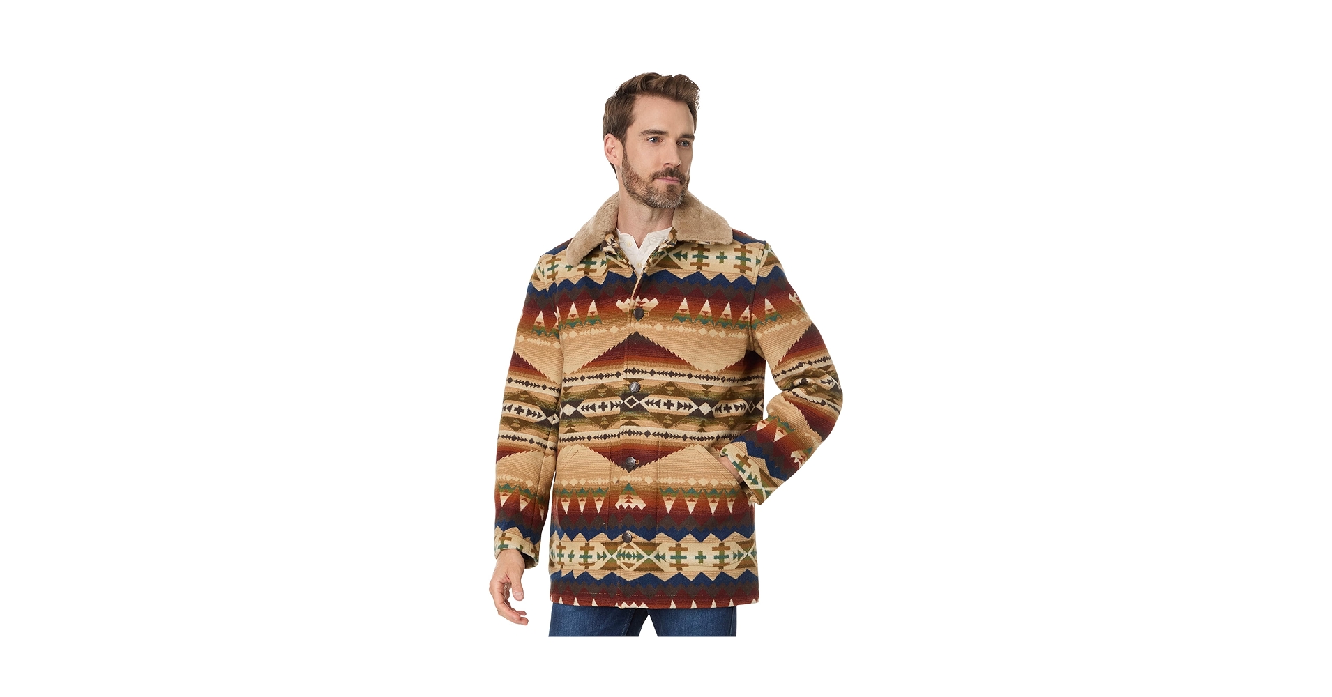 Pendleton Men's Brownsville Wool Coat, Four Corners Oxford