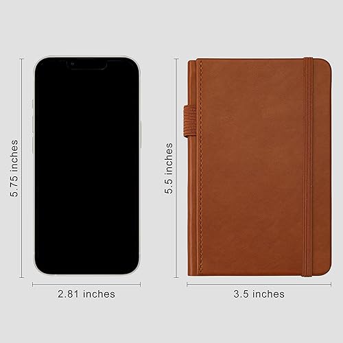 Miniatura 8 de RETTACY Cuaderno de bolsillo, paquete de 2, 160 páginas rayadas numeradas por paquete, tamaño pequeño A6 (3.5 x 5.5 pulgadas), para trabajo, diario,