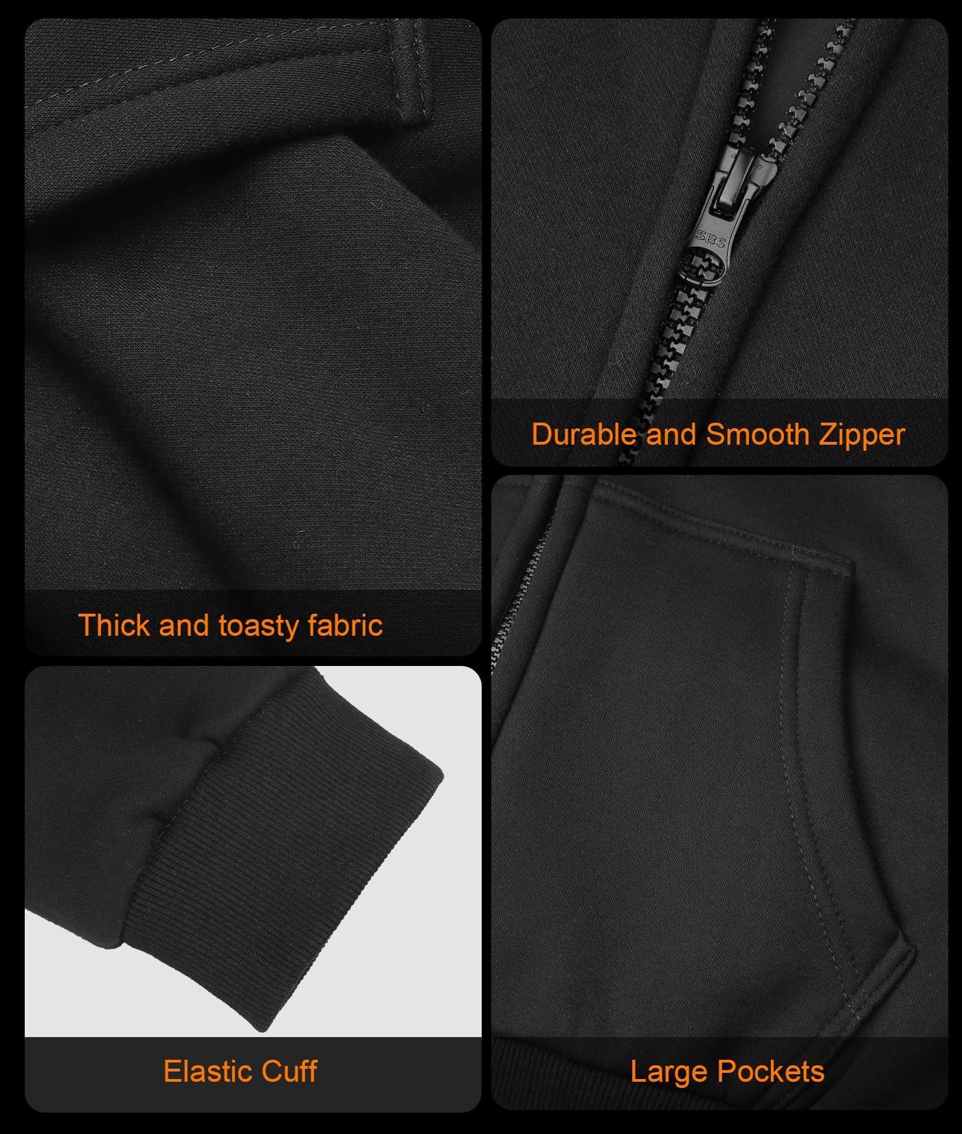 Beheizbarer Hoodie für Damen mit Fleece-Futter 7.4V 16000mAh Akku & 6 Heizzonen 3 Temperaturstufen Herren-Winter-Sweatshirt-Jacke
