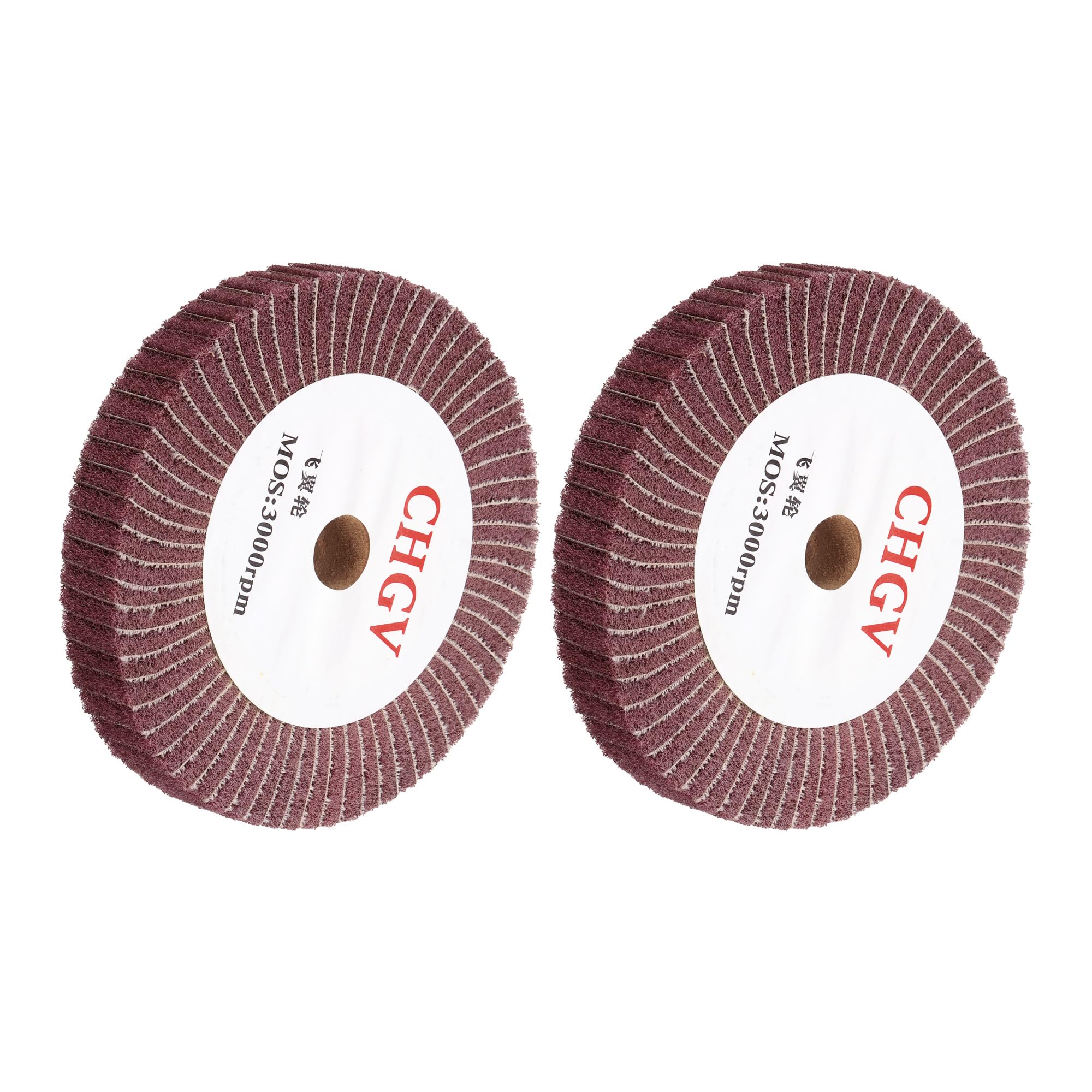 QUARKZMAN 2 Pezzi 150mm x 25mm 320 Grana Non Tessuto Ruota Di Lucidatura E Satinatura Tela Abrasiva Filo Di Nylon Ruota A Lamelle Per Acciaio Inossidabile Metallo Rosso