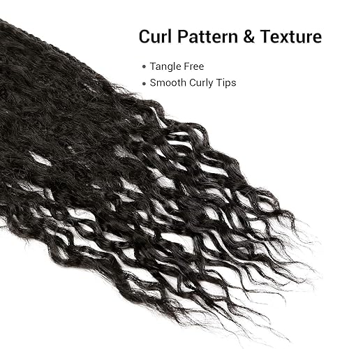 Miniatura 6 de AU-THEN-TIC - Juego de 5 trenzas de cabello rizado de 24 pulgadas paquete de 5 120 hebras de ganchillo hippie extensiones de pelo bohemio 24