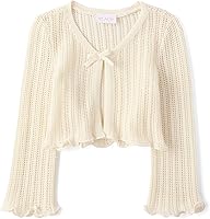 Vista 1 de The Children's Place Cárdigan de capas de manga larga acampanada con lazo frontal para niña