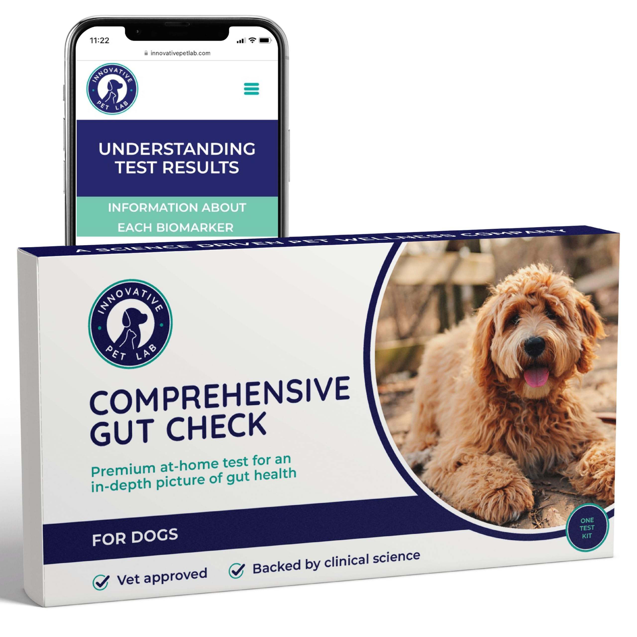 Innovative Pet Lab Comprehensive Gut Health Check for Dogs - at-Home Stool Test for Digestion, Immune & Leaky Gut Symptoms Like Diarrhea, Allergies, Itchy Skin, Bad Breath - Easy Non-Invasive Testing