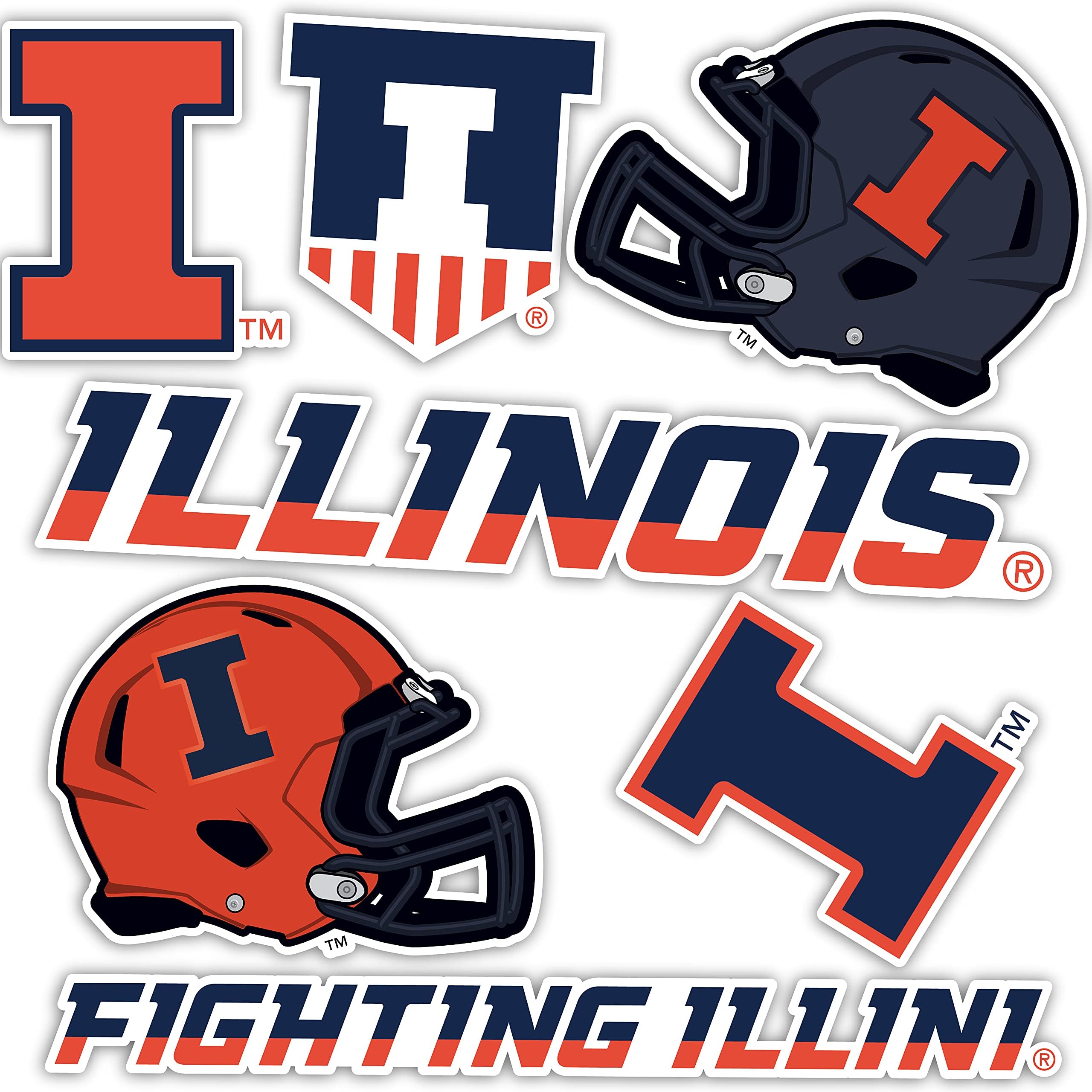 Desert Cactus University of Illinois Fighting Illini U of I Sticker Vinyl Decals Laptop Water Bottle Car Scrapbook Sheet T2 (Type 2)