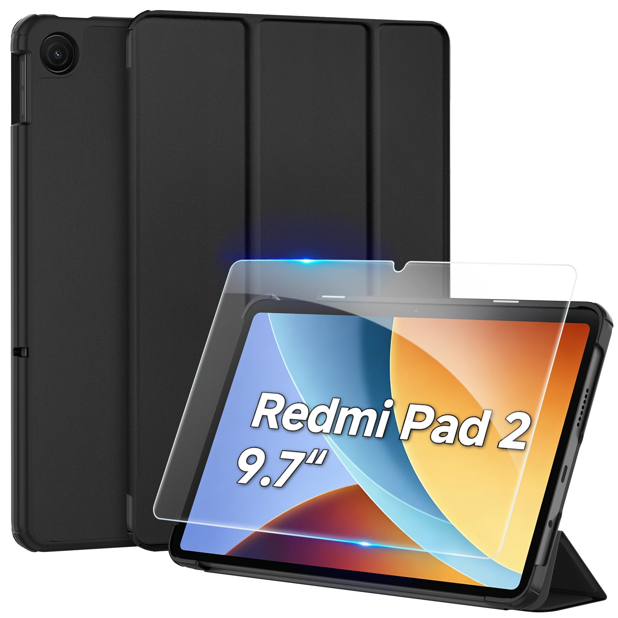 Amazon.co.jp: [9.7インチ Redmi Pad 2 ケース ガラスフィルム セット
