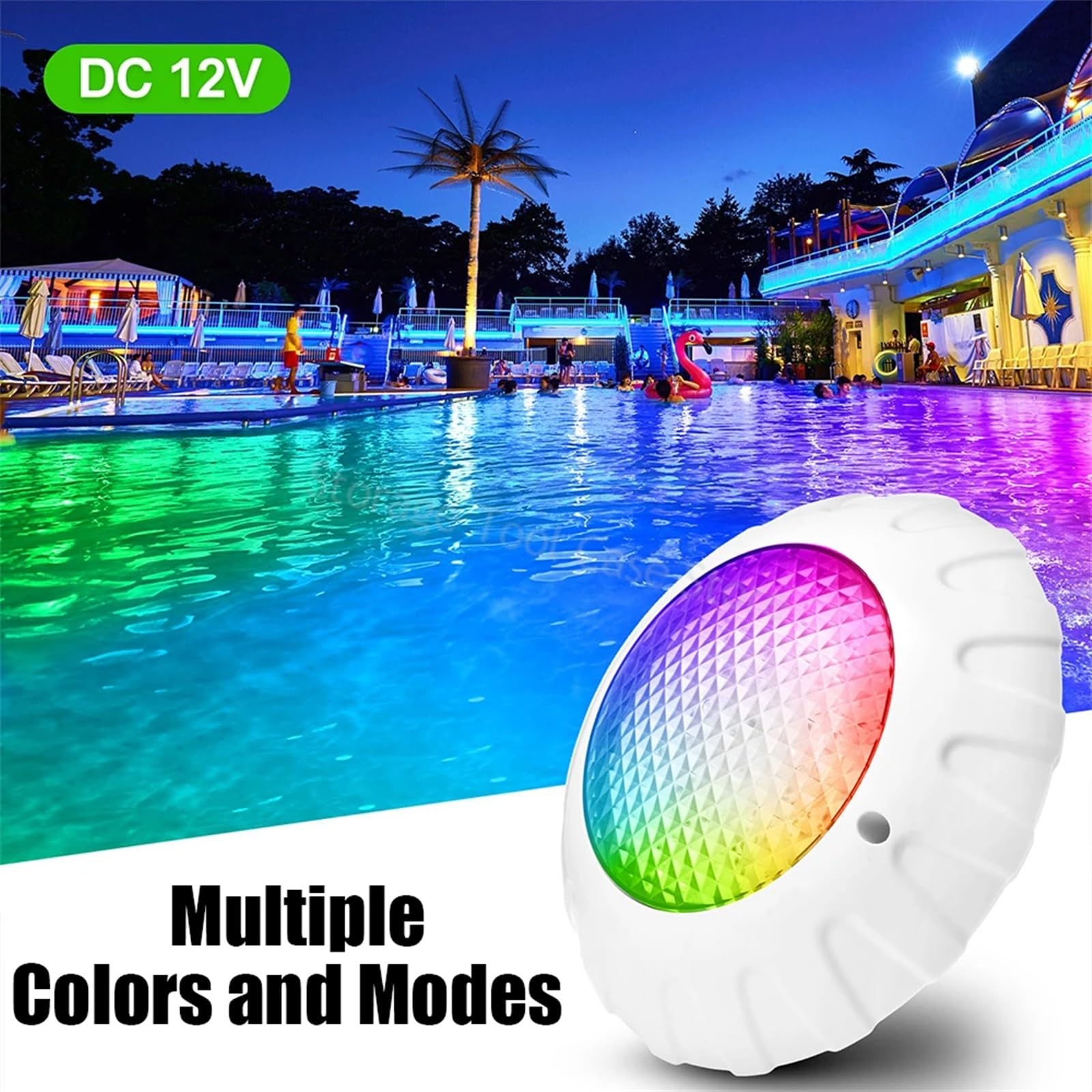 EDEDE Luci Piscina, Luci subacquee a LED sommergibili for Piscina 38W RGB Color Luce for Piscina con Telecomando DC12V IP68 Lampada Impermeabile
