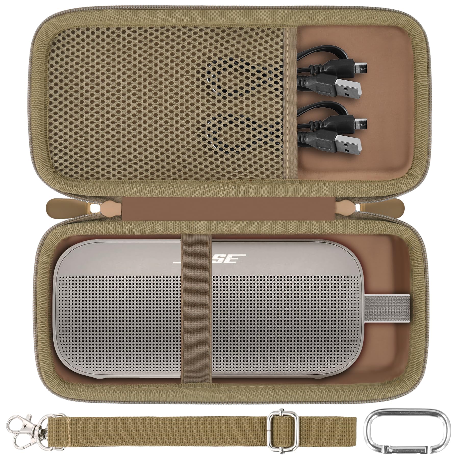 Étui De Protection Rigide Pour Enceinte Bose SoundLink Flex – Matériau EVA – Bandoulière Incluse – Poche Pour Accessoires - 7